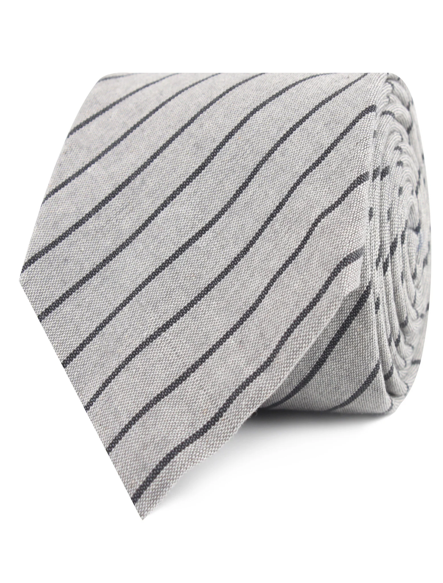 Ash Gray Pinstripe Tie - Image 2