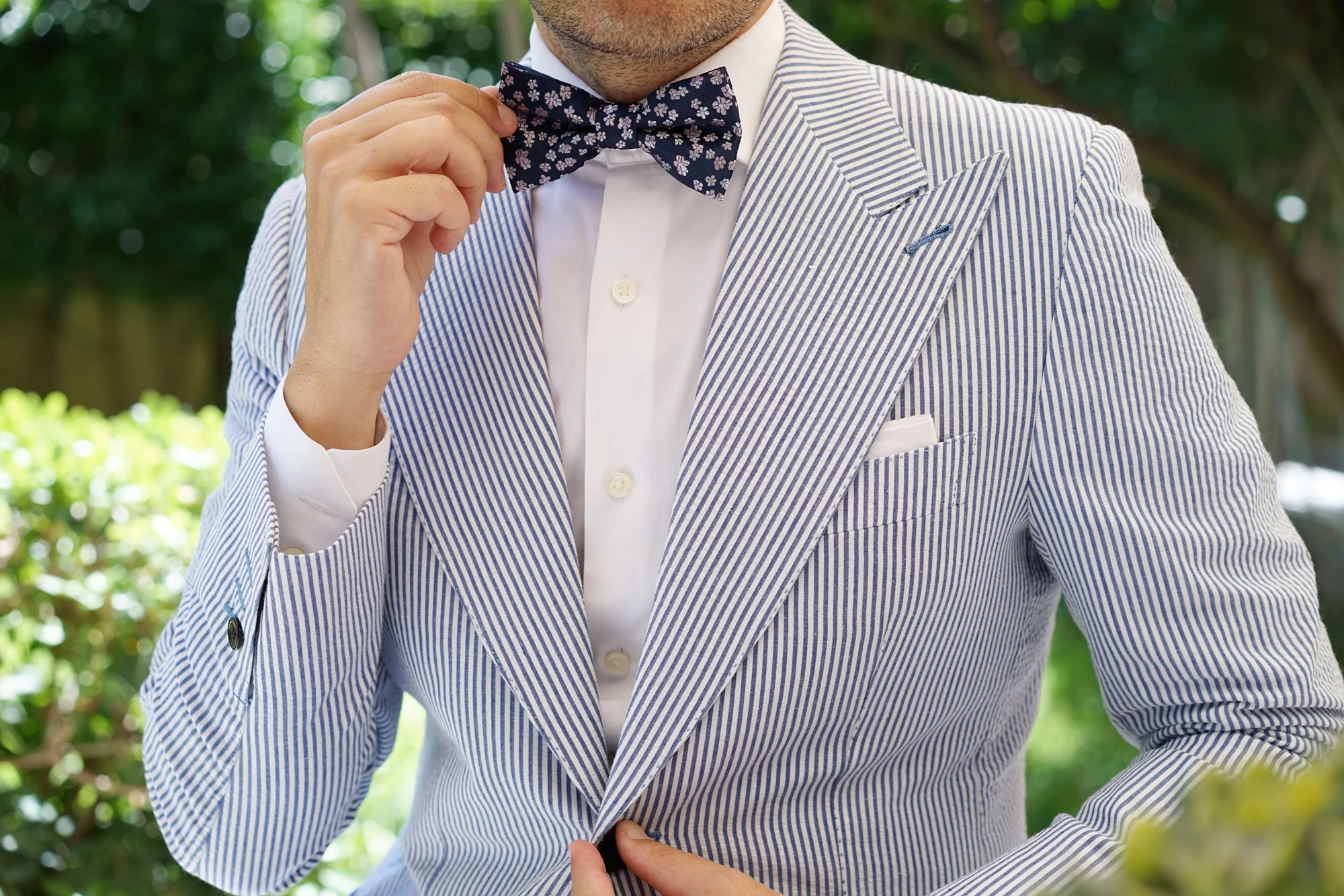 Aster Amellus Lilac Floral Bow Tie - Image 10