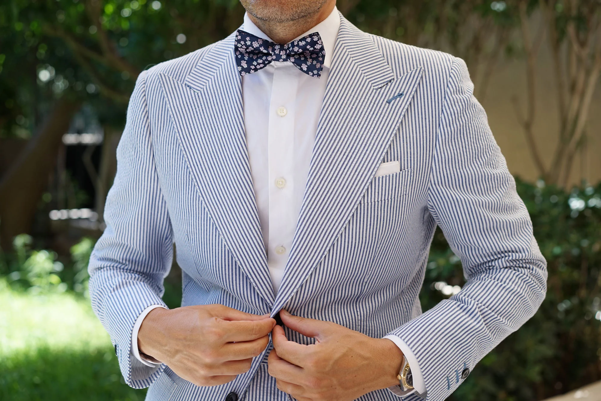 Aster Amellus Lilac Floral Bow Tie - Image 3