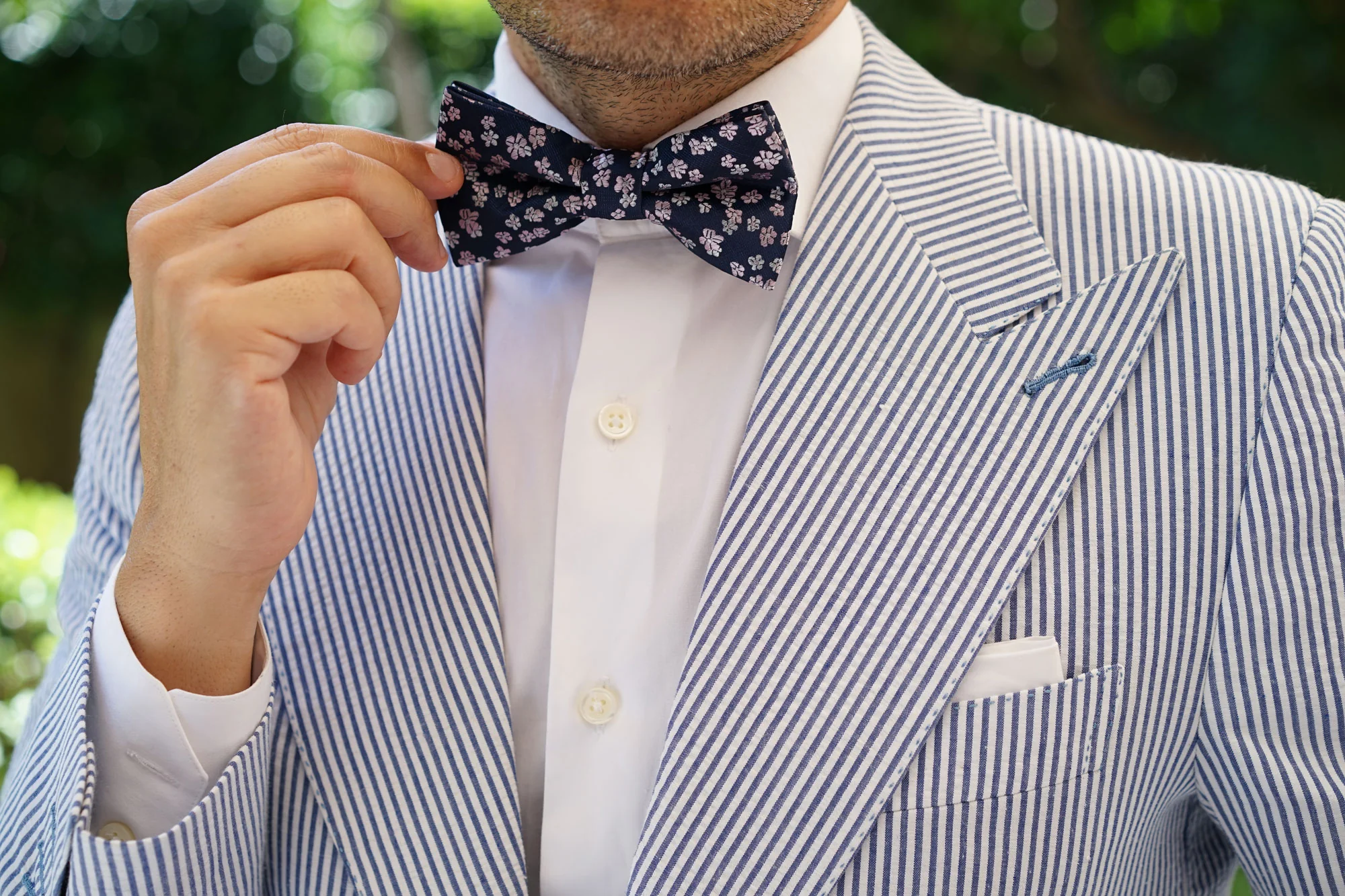Aster Amellus Lilac Floral Bow Tie - Image 5