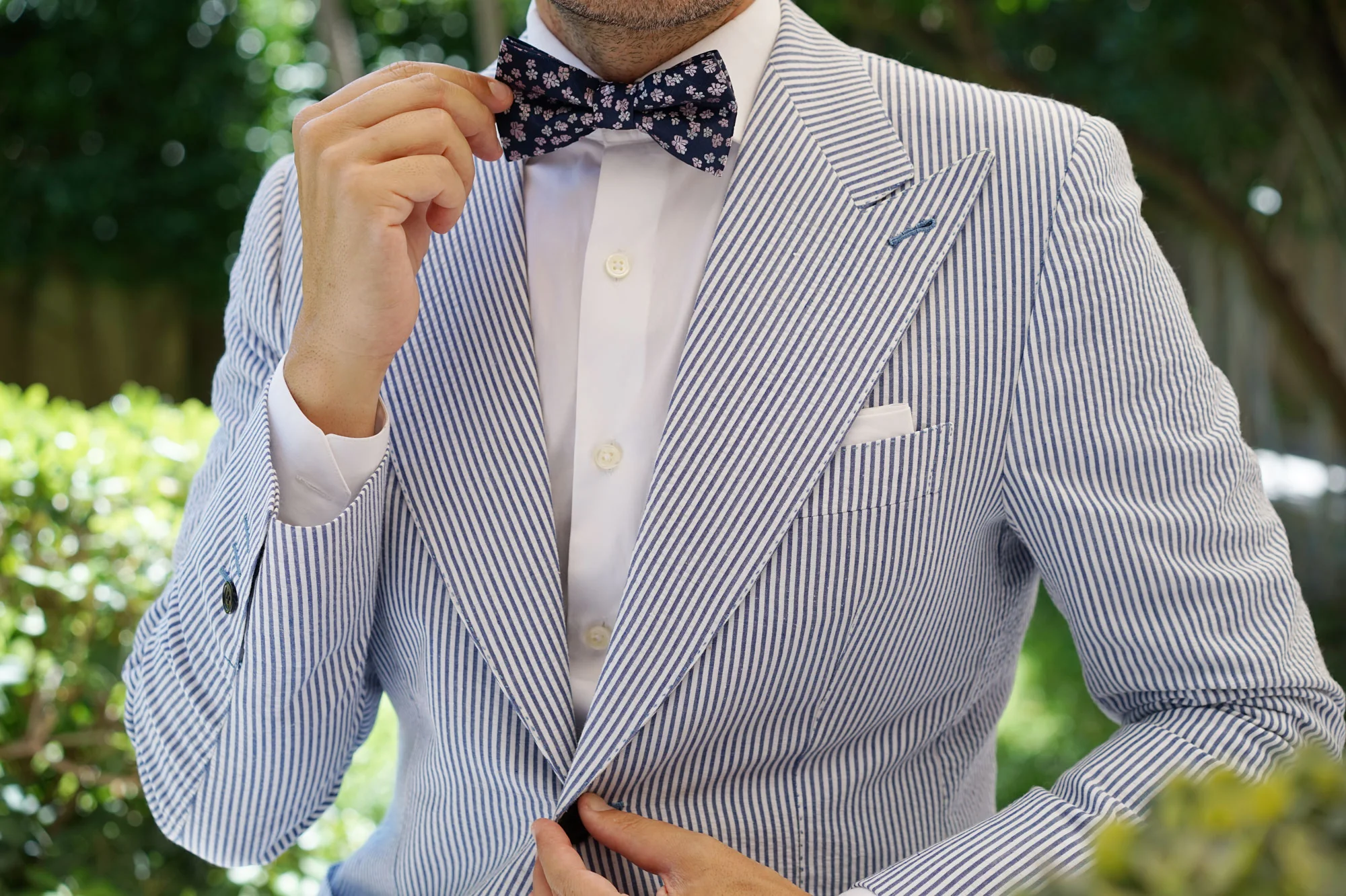 Aster Amellus Lilac Floral Bow Tie - Image 6