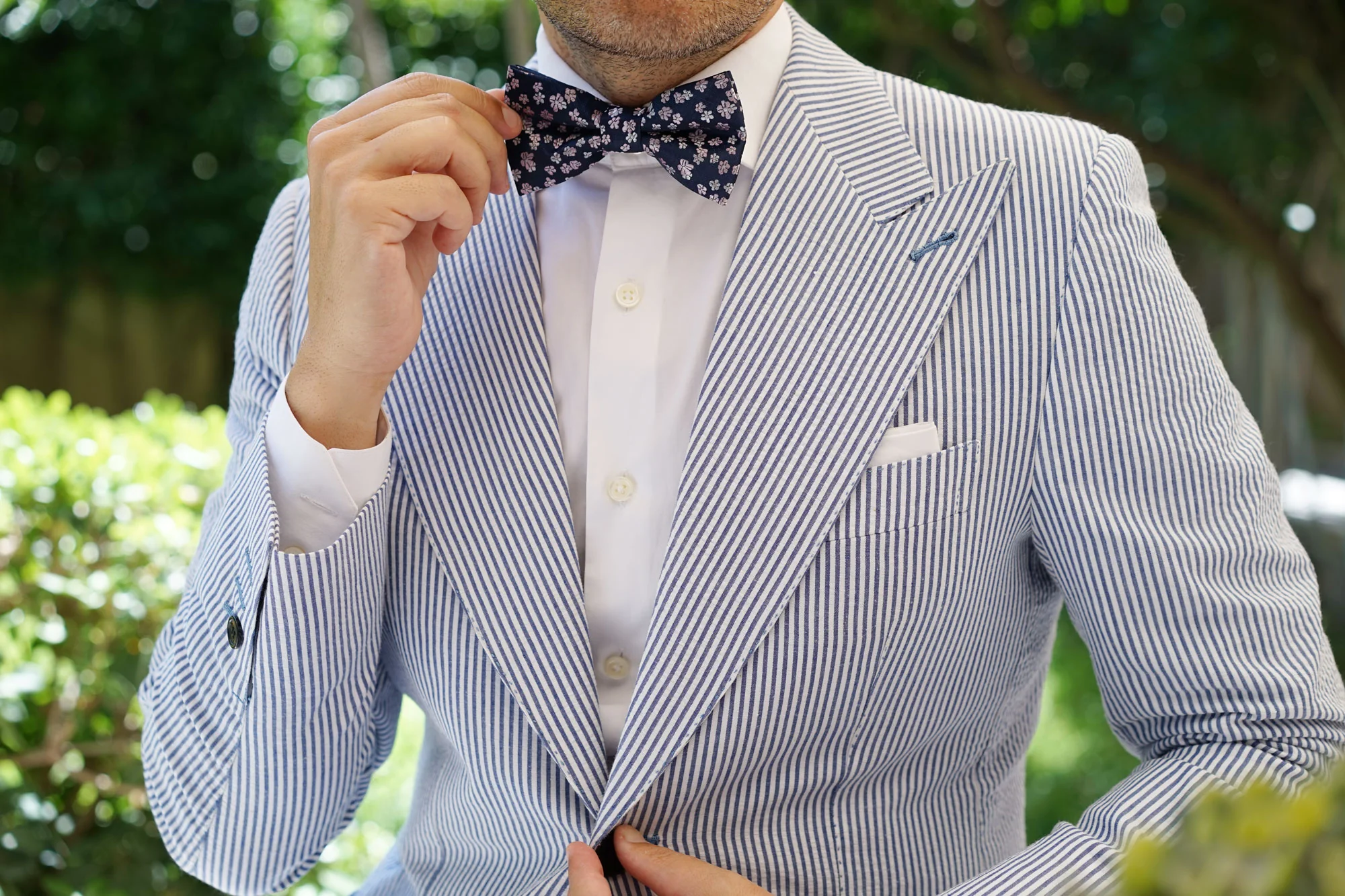 Aster Amellus Lilac Floral Bow Tie - Image 9