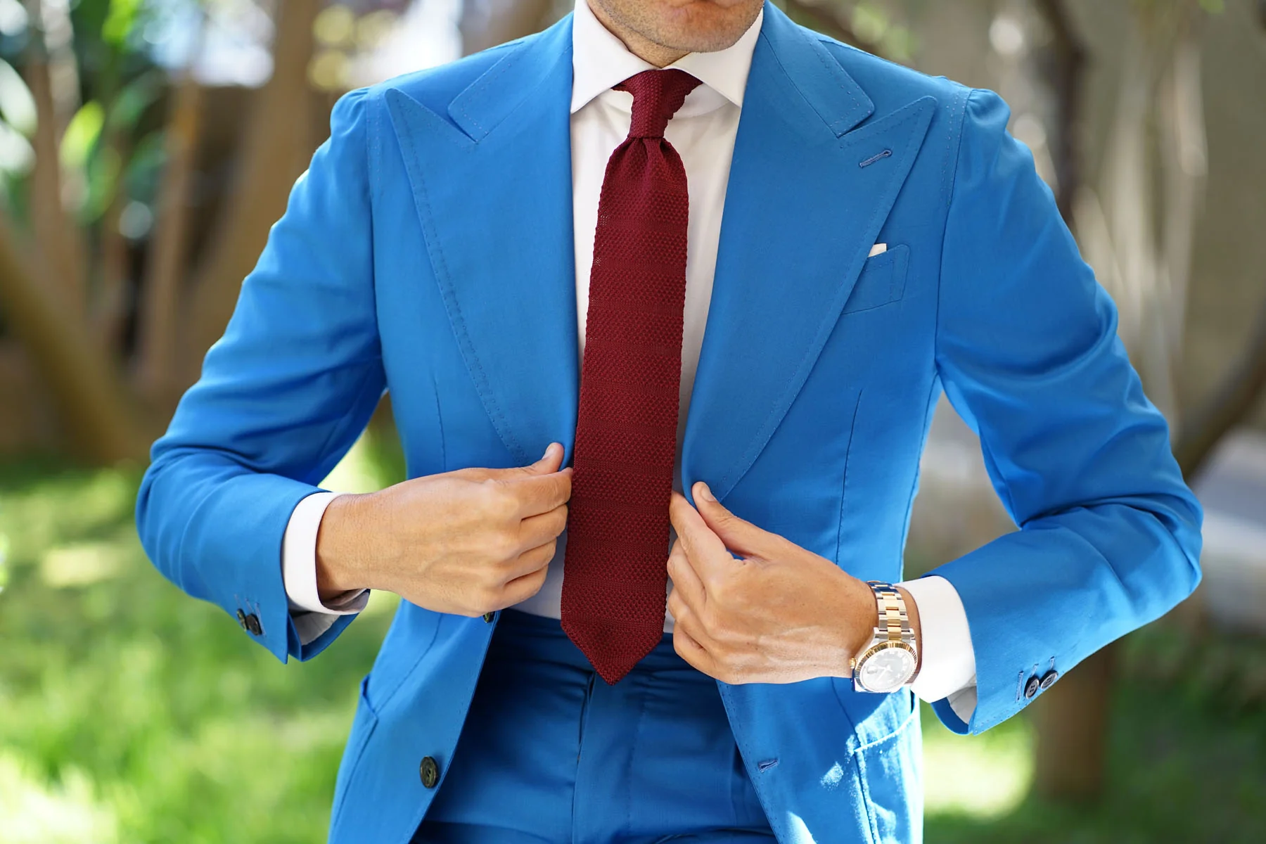 Azrou Burgundy Knitted Tie - Image 3