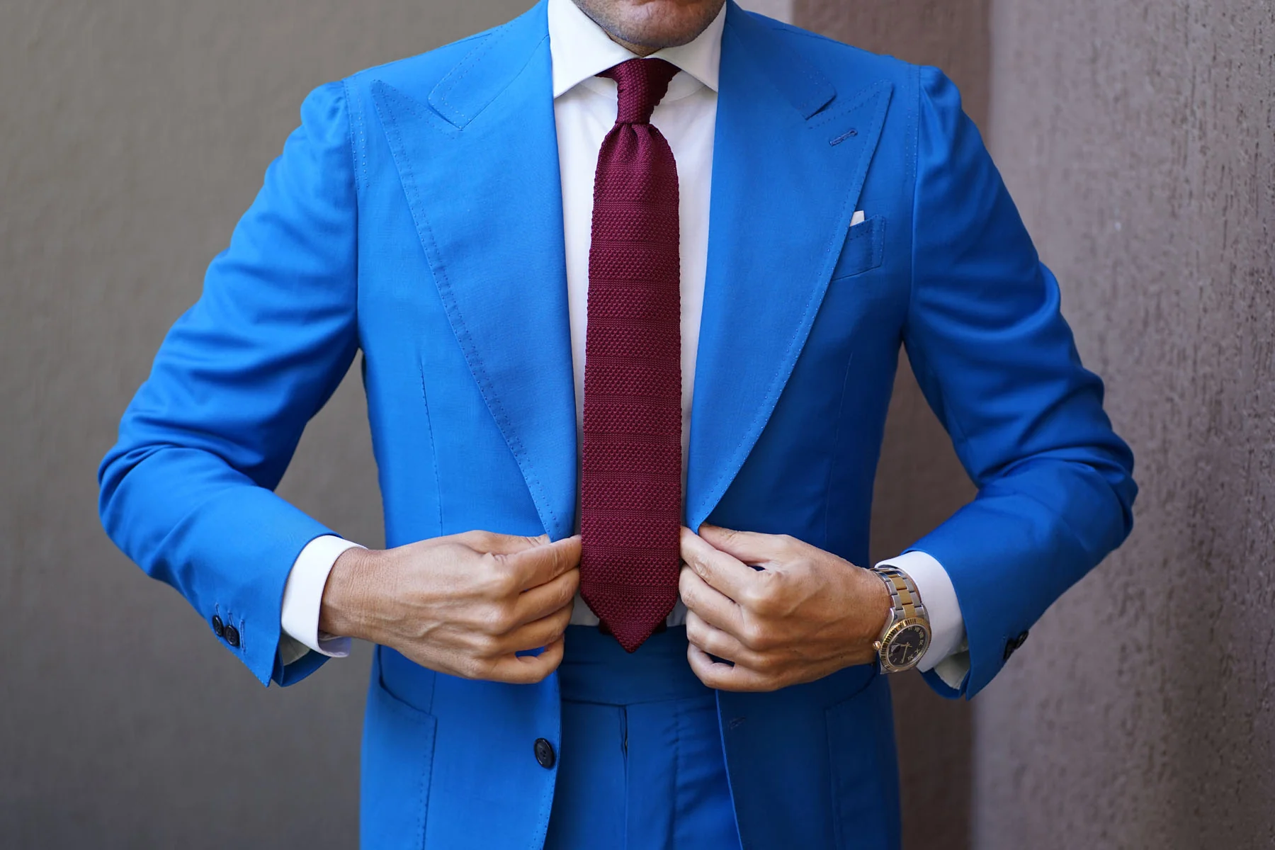 Azrou Burgundy Knitted Tie - Image 5
