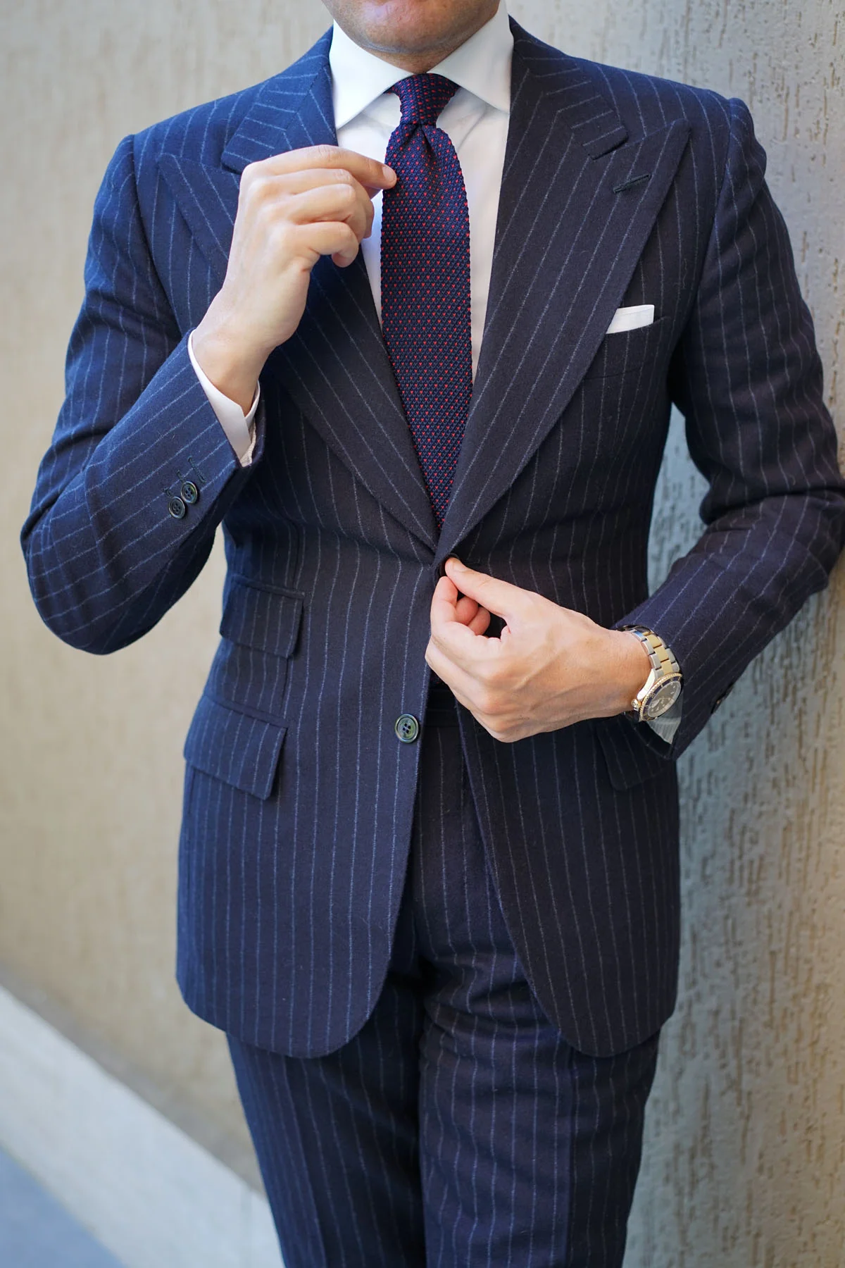 Azure Speckled Knitted Tie - Image 10