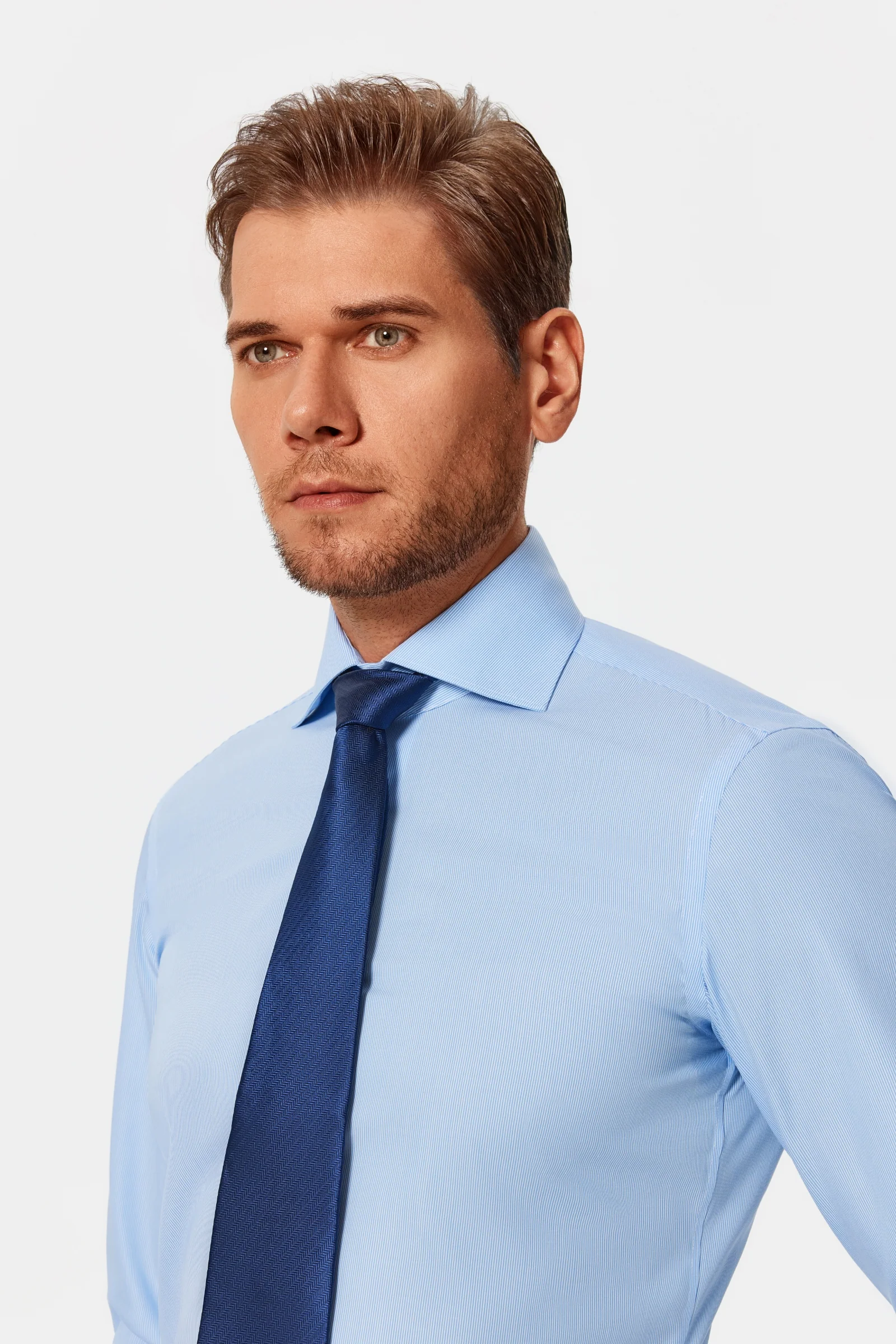 Babcock Blue Stripe Poplin Shirt - Image 3