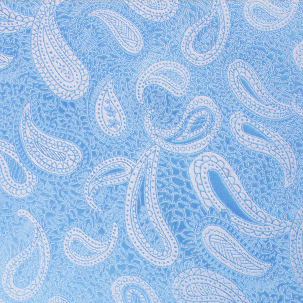 Baby Blue Teardrop Paisley Self Bow Tie - Image 3
