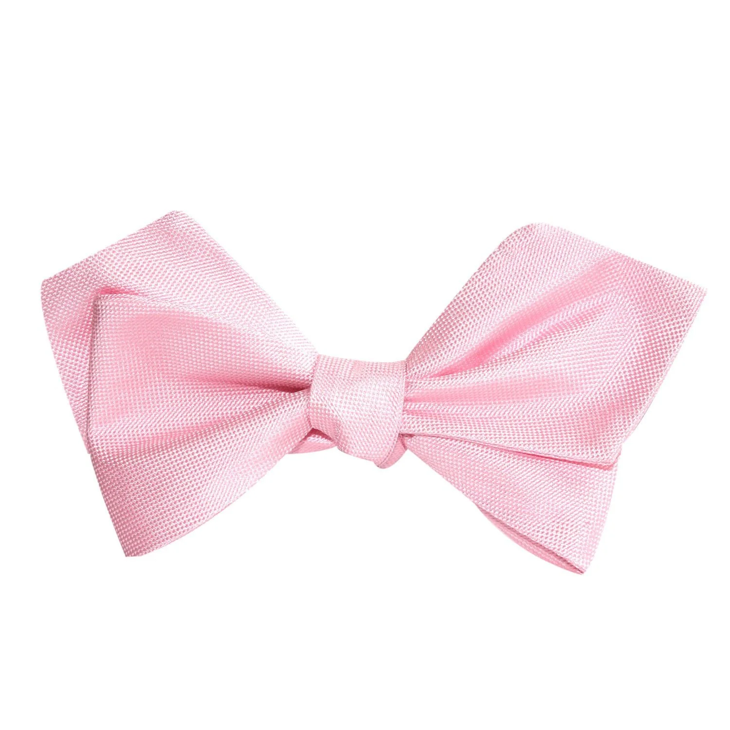 Baby Pink Self Tie Diamond Tip Bow Tie - Image 2