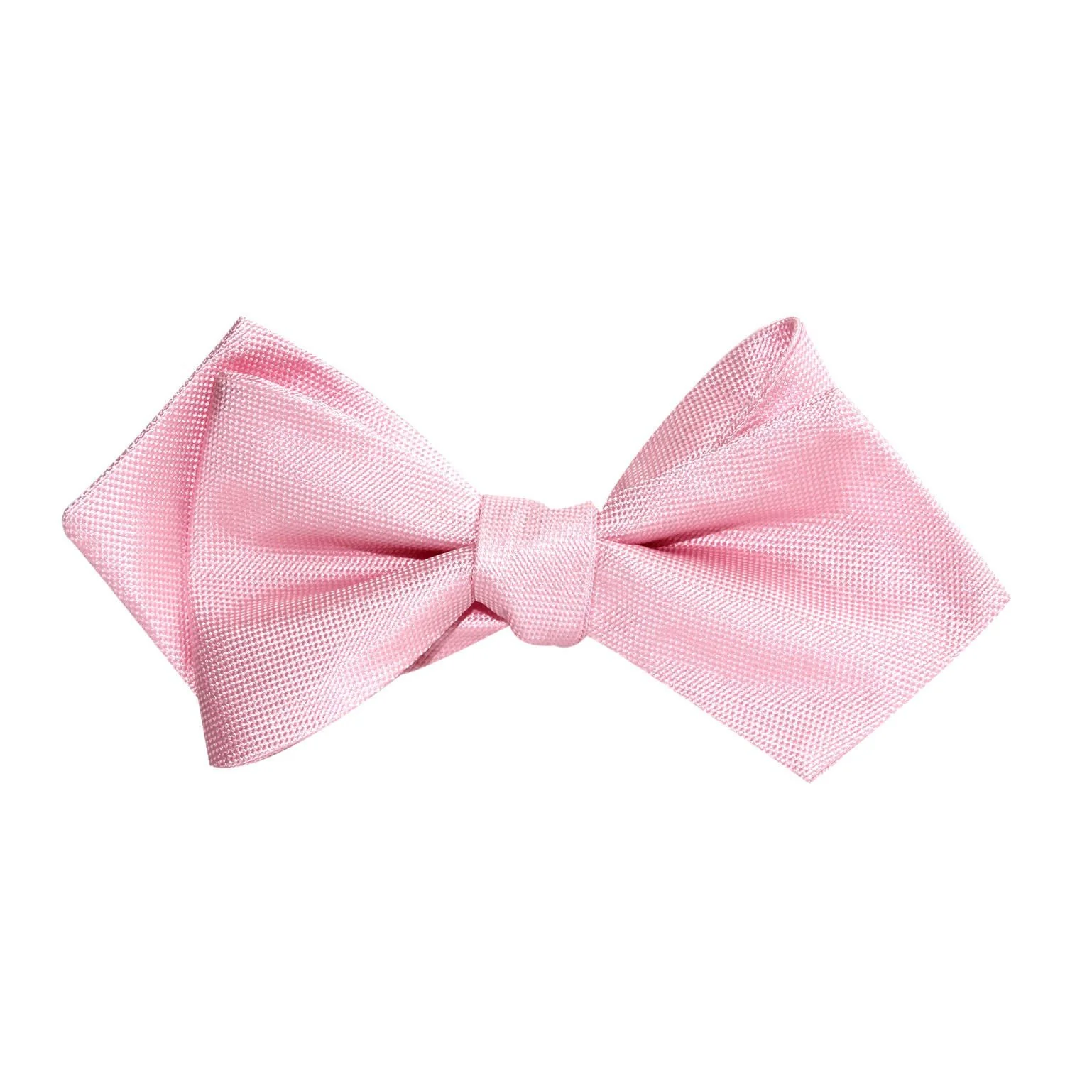 Baby Pink Self Tie Diamond Tip Bow Tie - Image 3