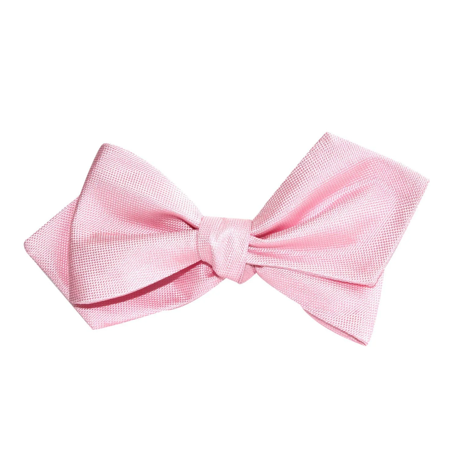 Baby Pink Self Tie Diamond Tip Bow Tie - Image 4