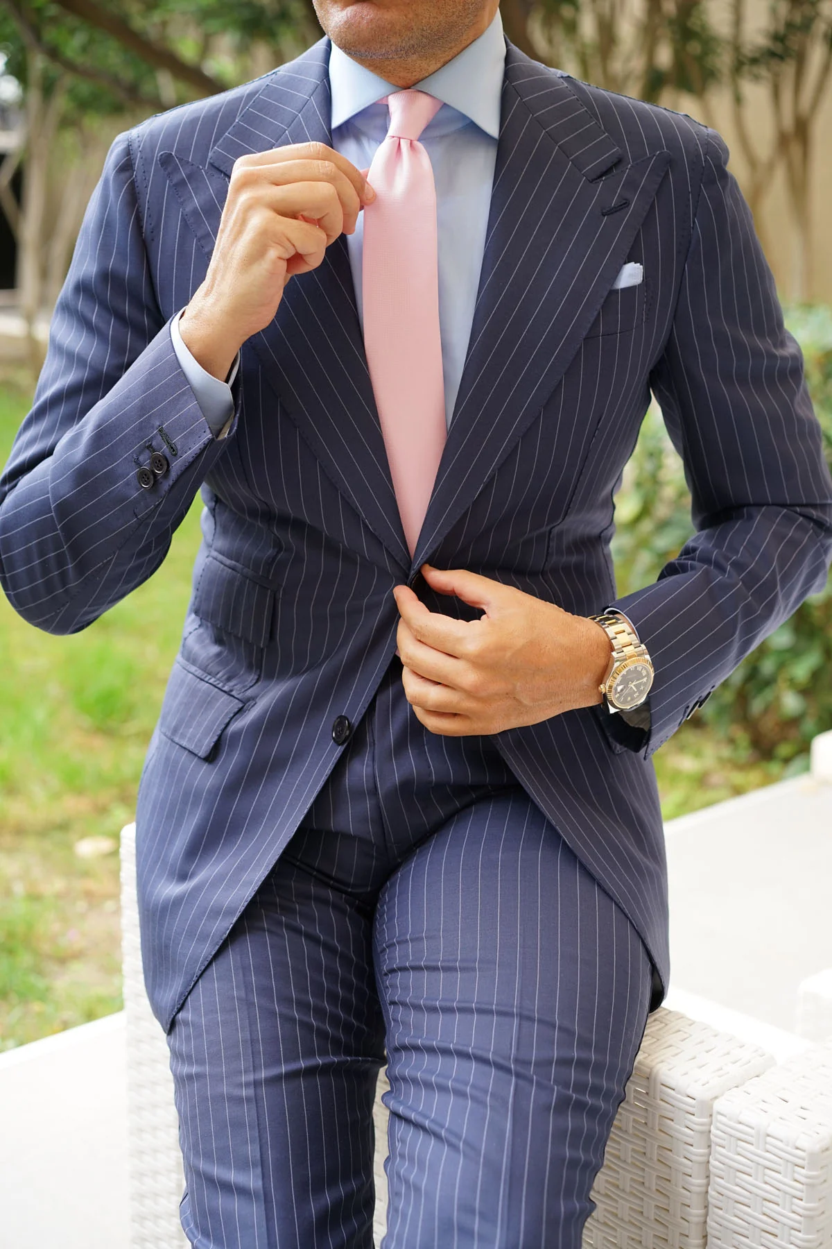 Baby Pink Skinny Tie - Image 7