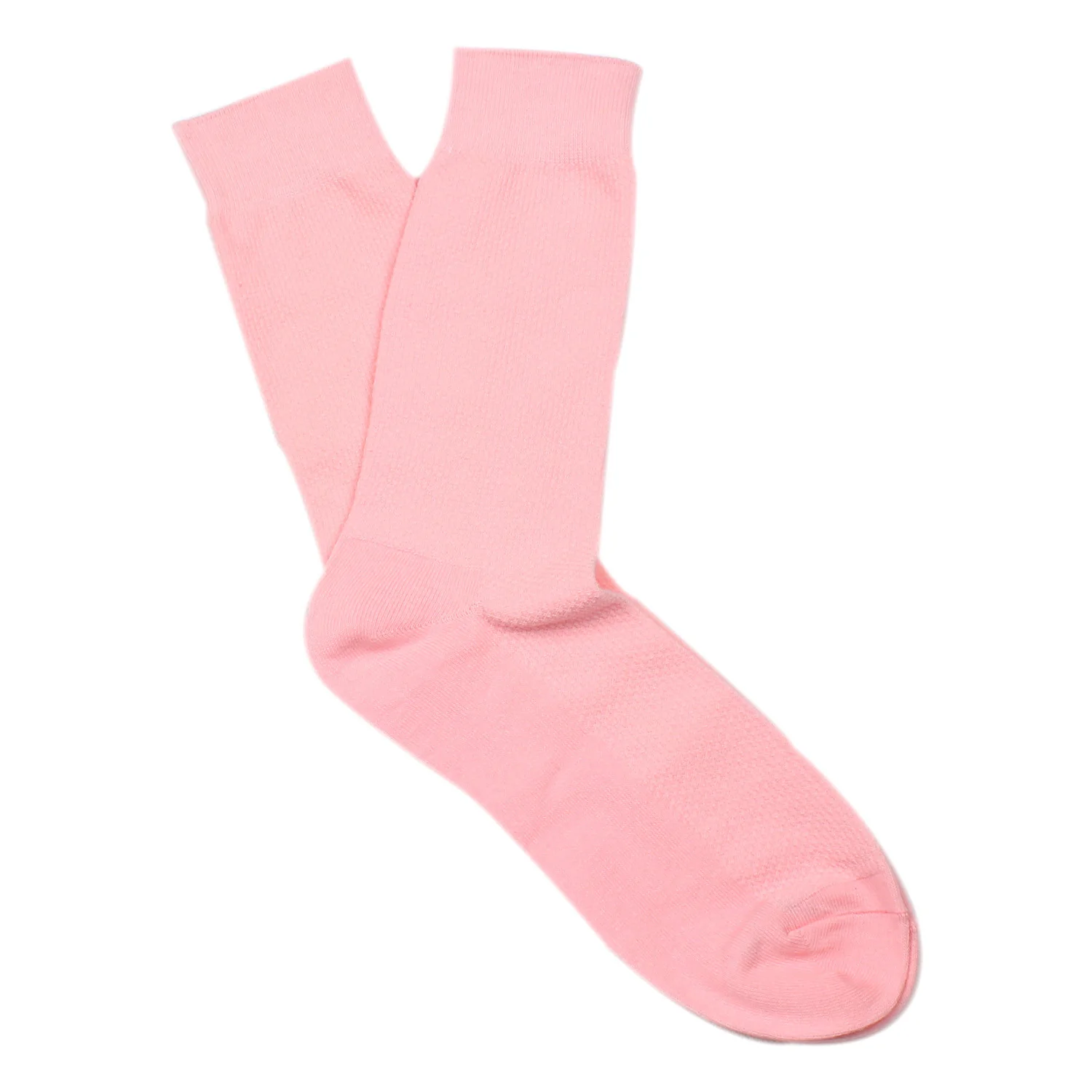 Baby Pink Textured Cotton-Blend Socks - Image 4