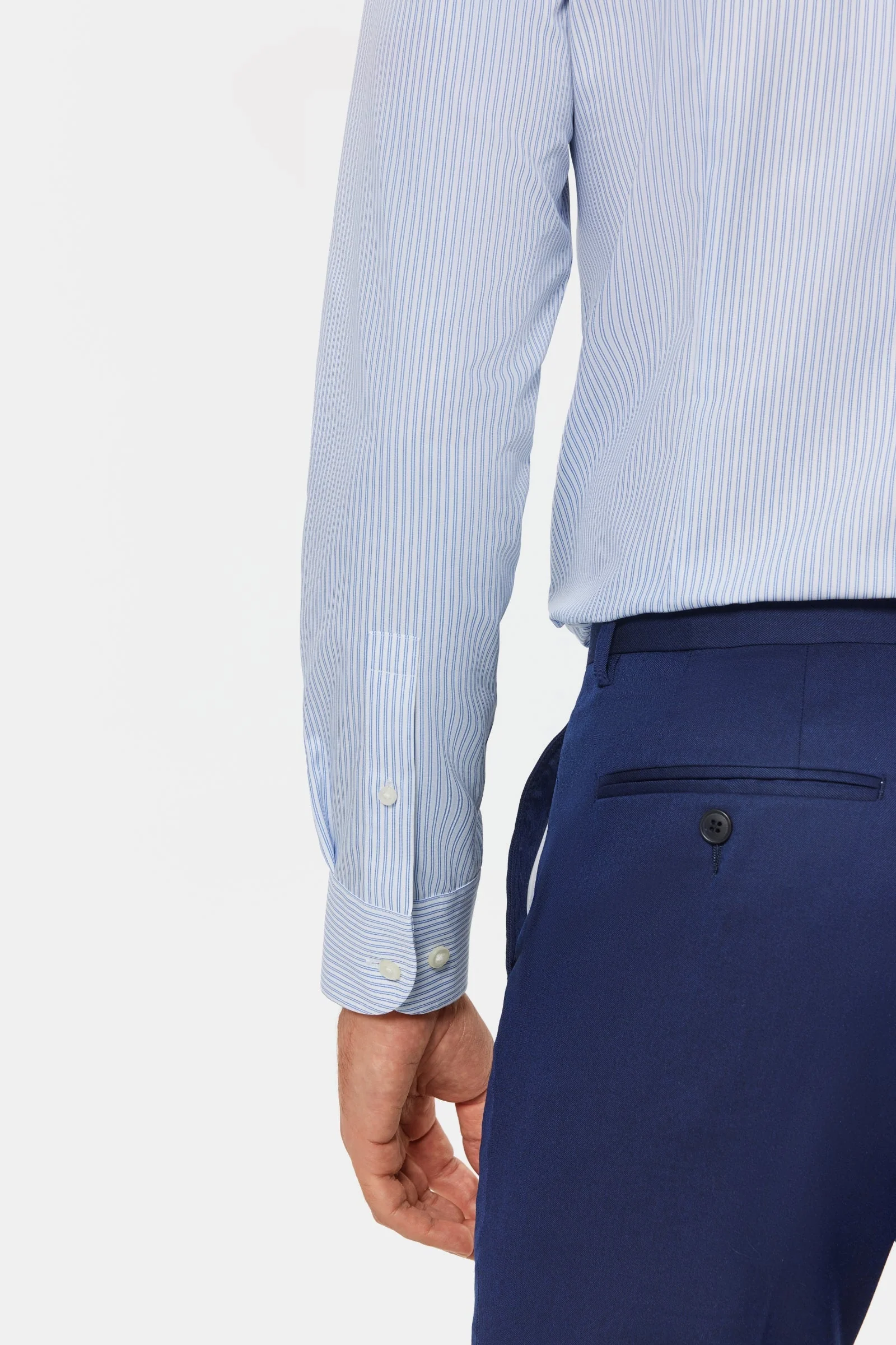 Bacci Blue Stripe Poplin Shirt - Image 11