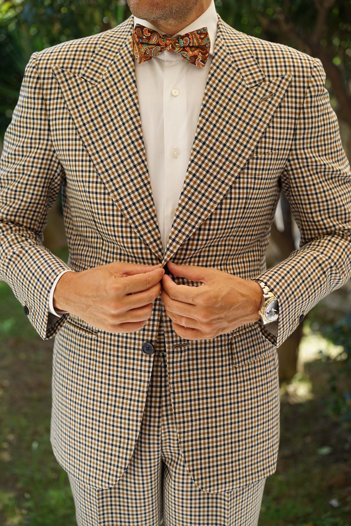 Baku Paisley Orange Bow Tie - Image 8