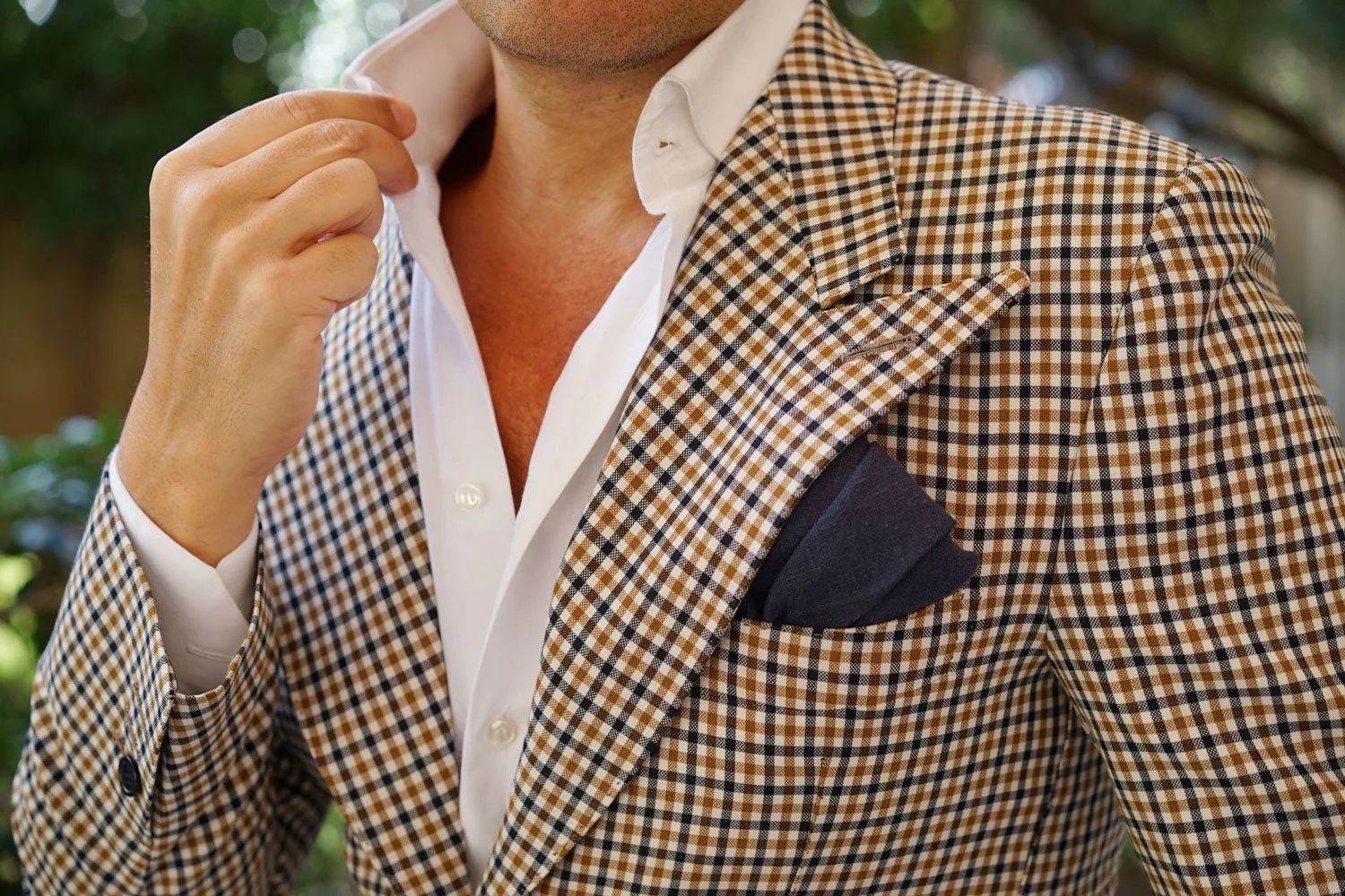 Baltic Sea Midnight Blue Linen Pocket Square - Image 7