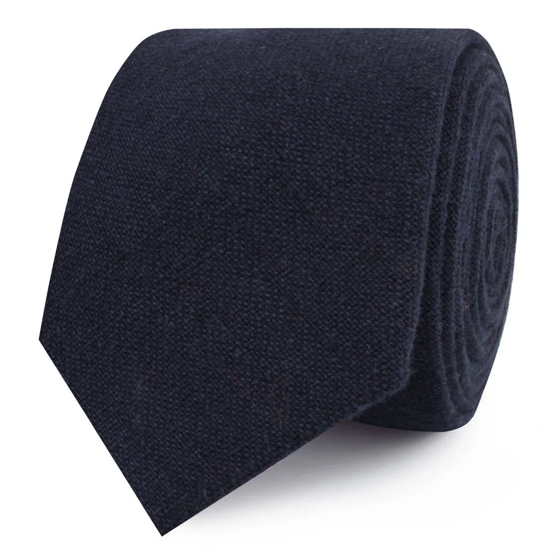 Baltic Sea Midnight Blue Linen Skinny Tie - Image 2
