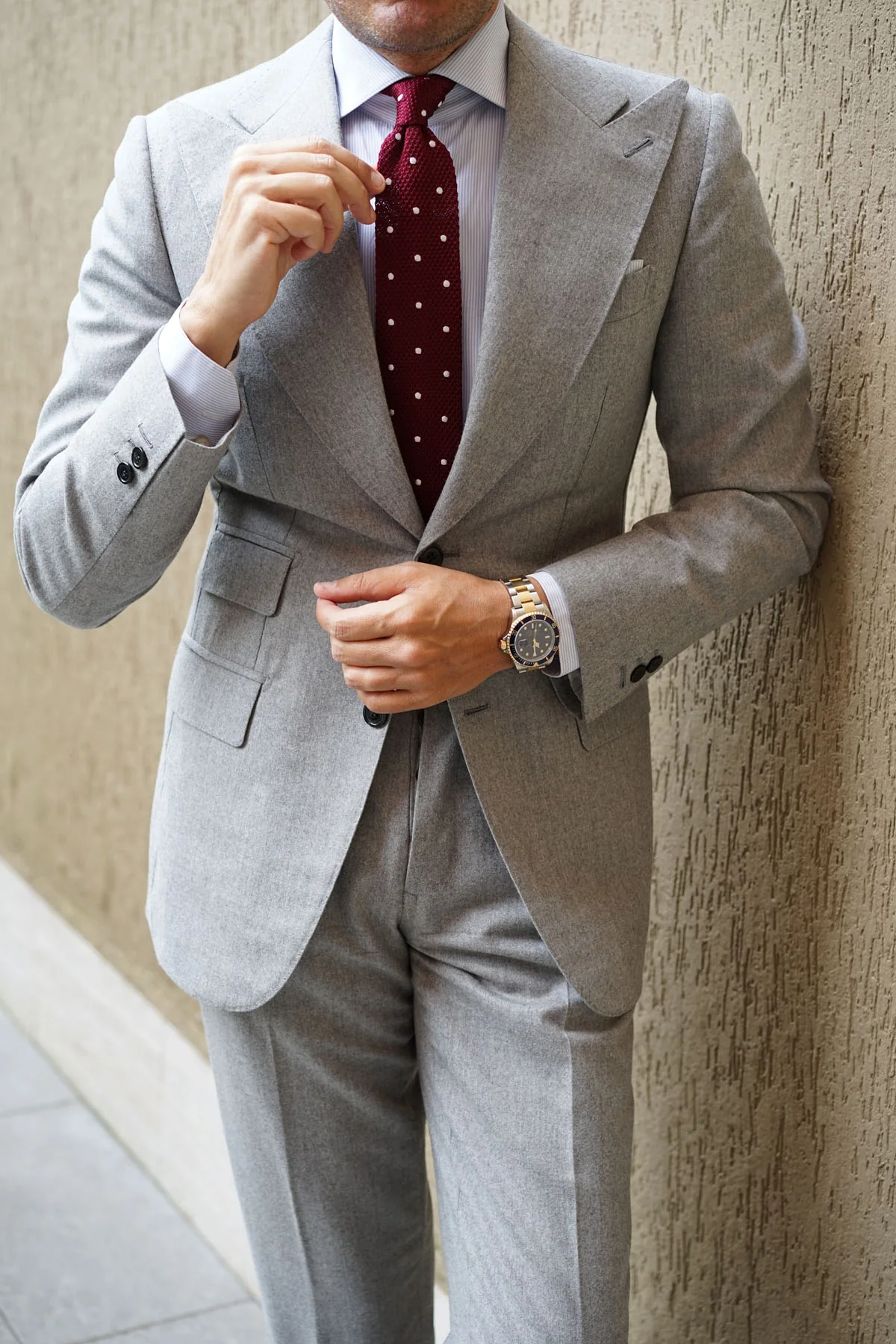 Barbados Burgundy Knitted Tie - Image 11