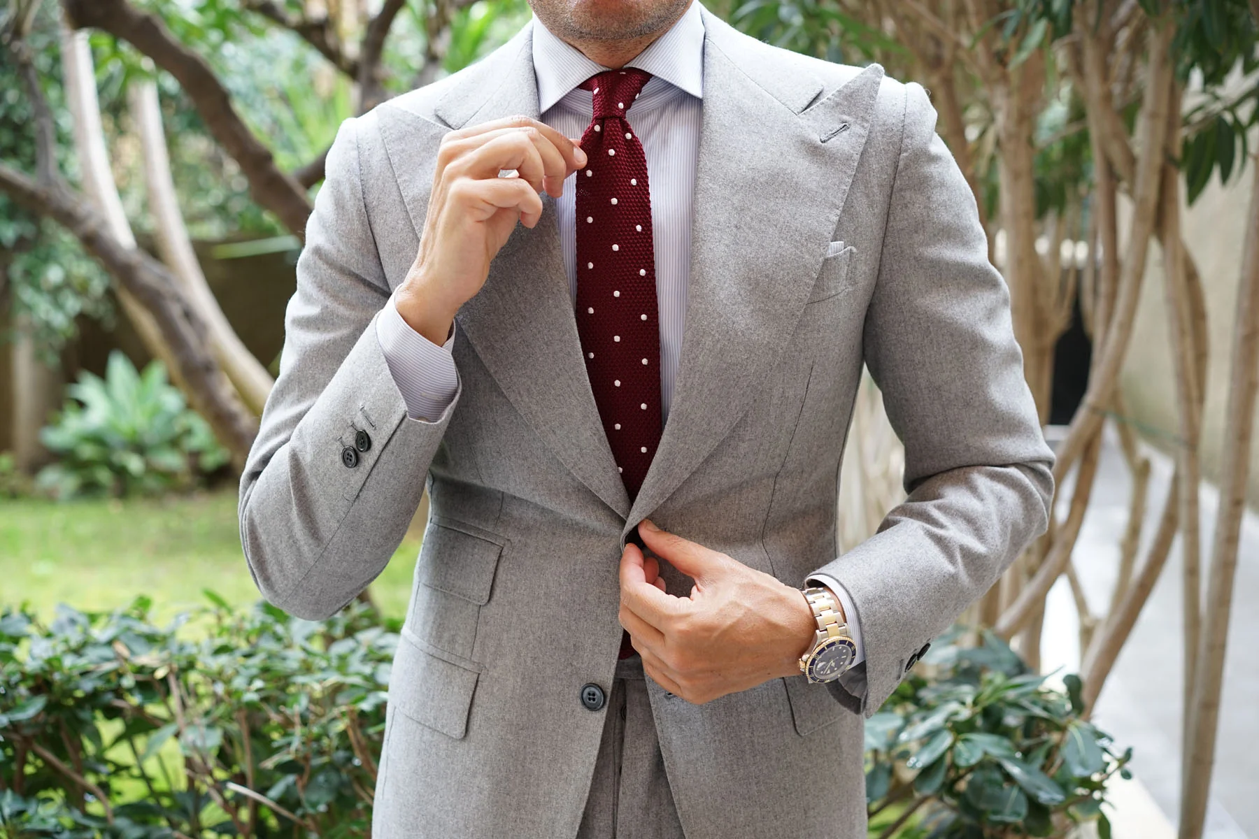 Barbados Burgundy Knitted Tie - Image 6