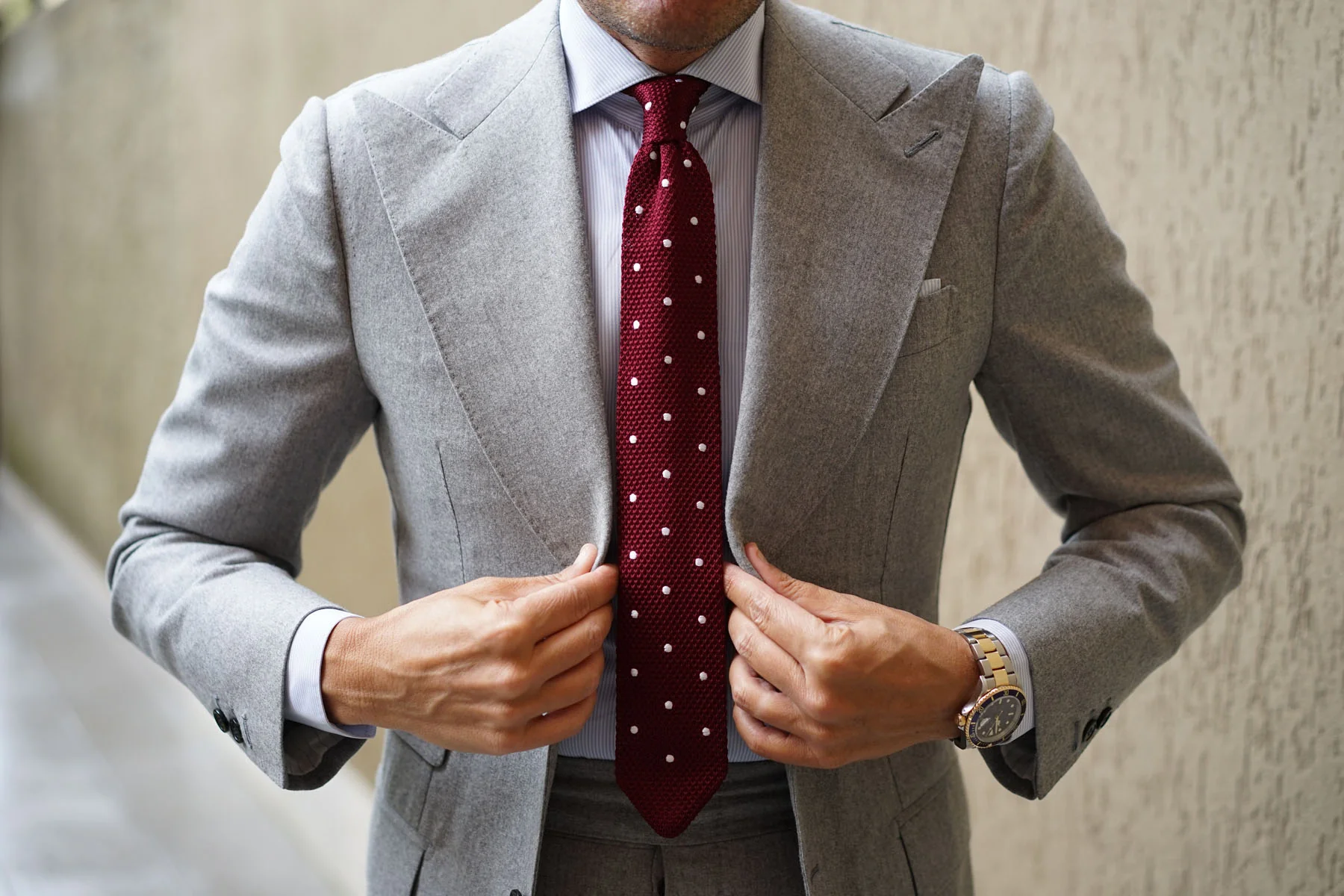 Barbados Burgundy Knitted Tie - Image 7