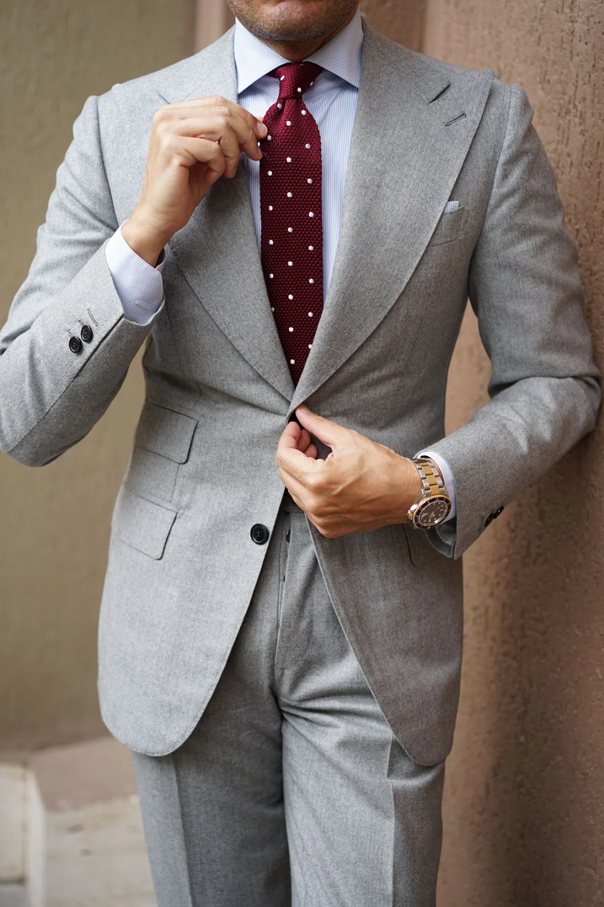 Barbados Burgundy Knitted Tie - Image 8