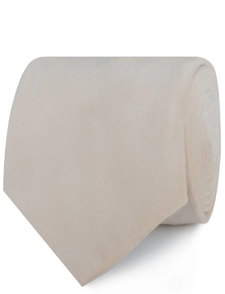 Beige Velvet Necktie - Image 2