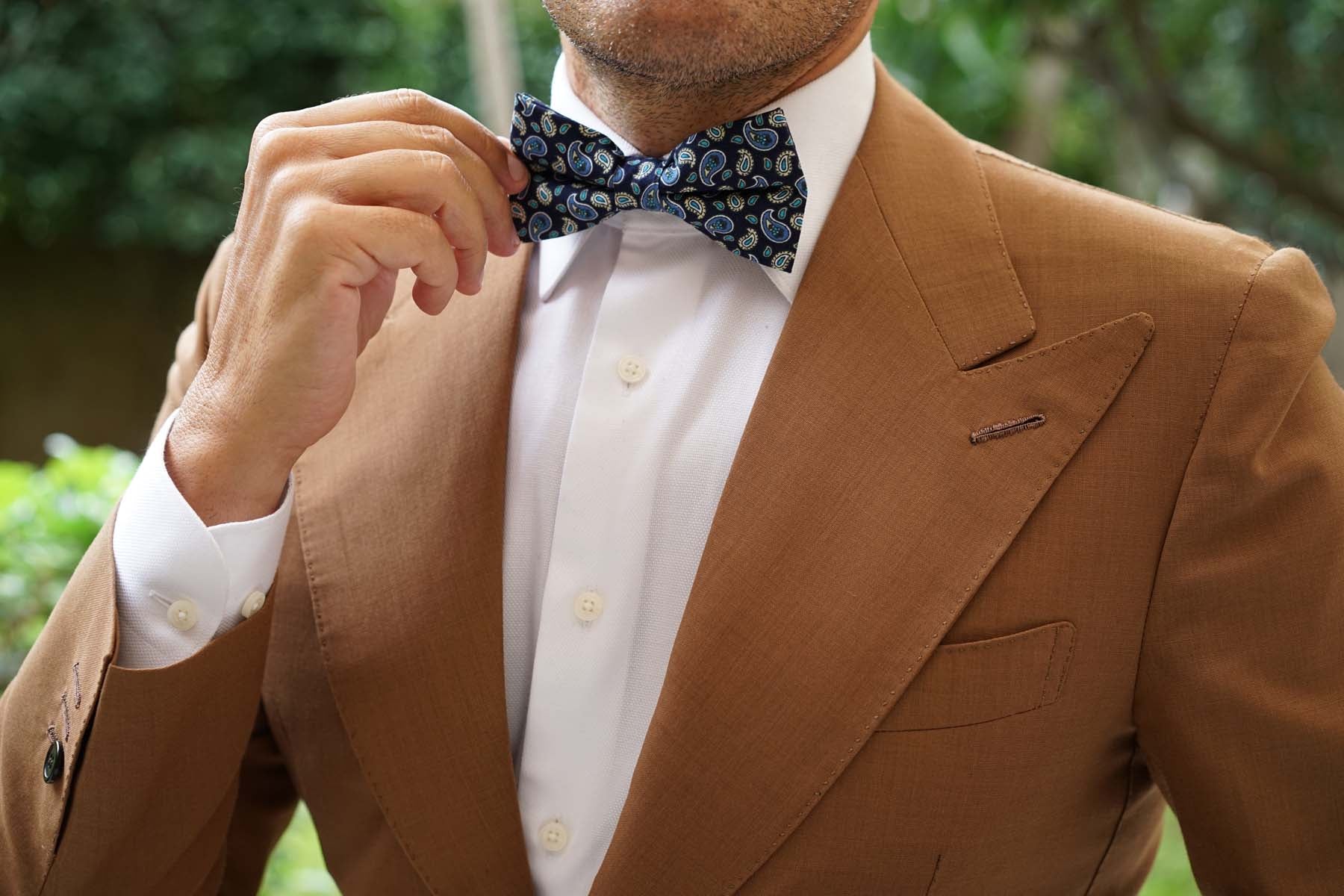 Beirut Blue Paisley Bow Tie - Image 5