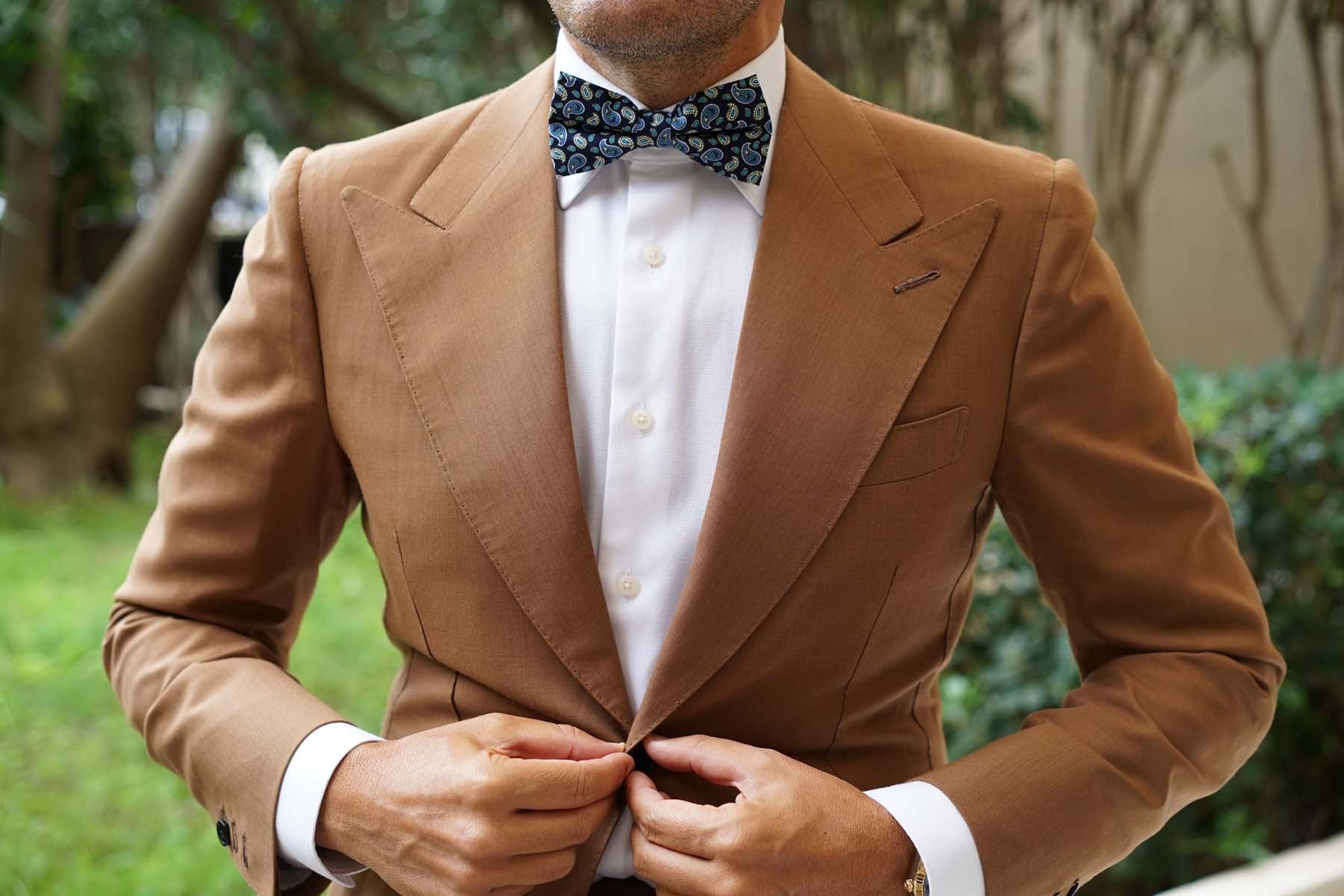 Beirut Blue Paisley Bow Tie - Image 8