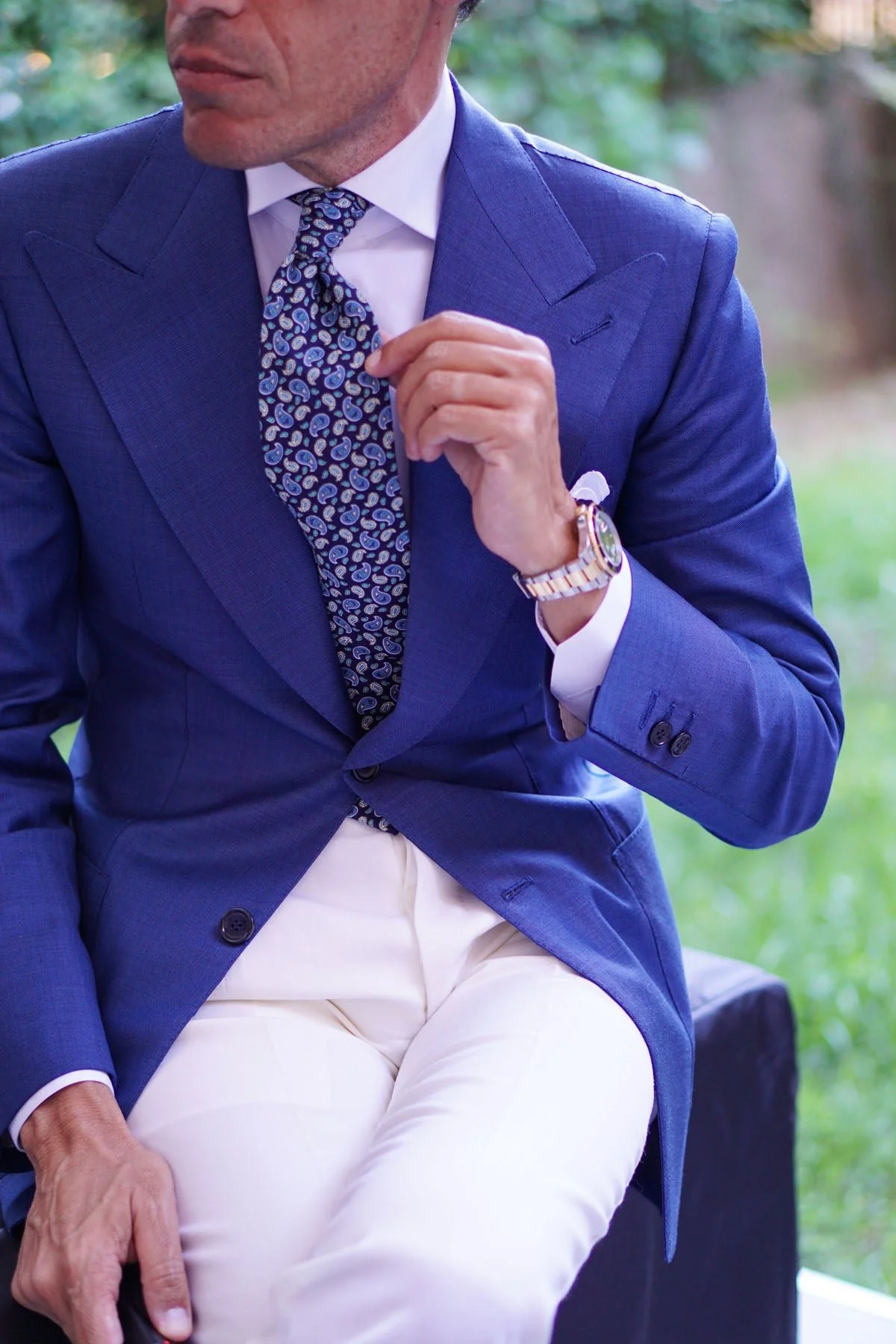 Beirut Blue Paisley Necktie - Image 16