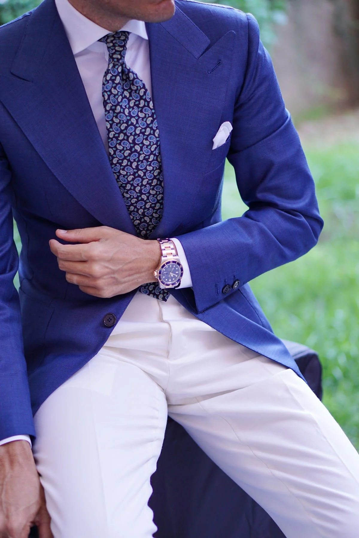 Beirut Blue Paisley Necktie - Image 20