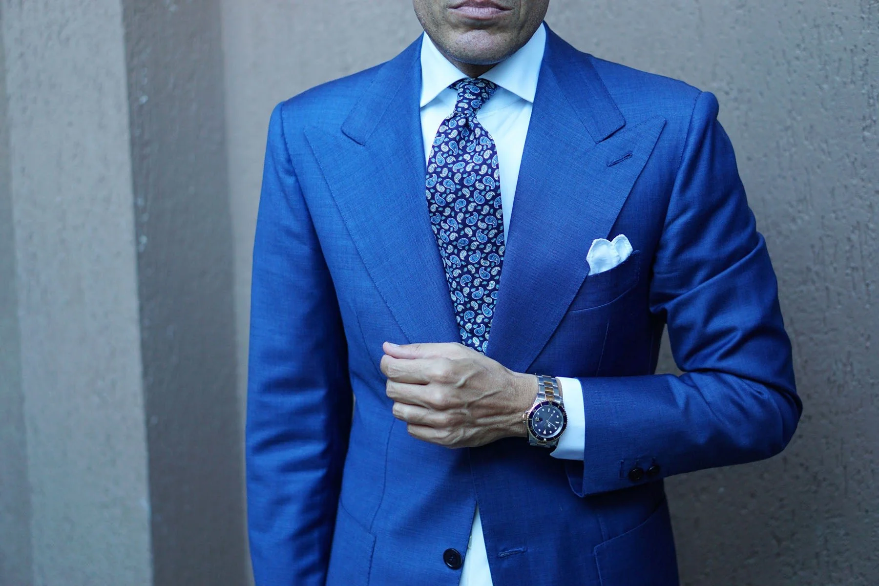 Beirut Blue Paisley Necktie - Image 4
