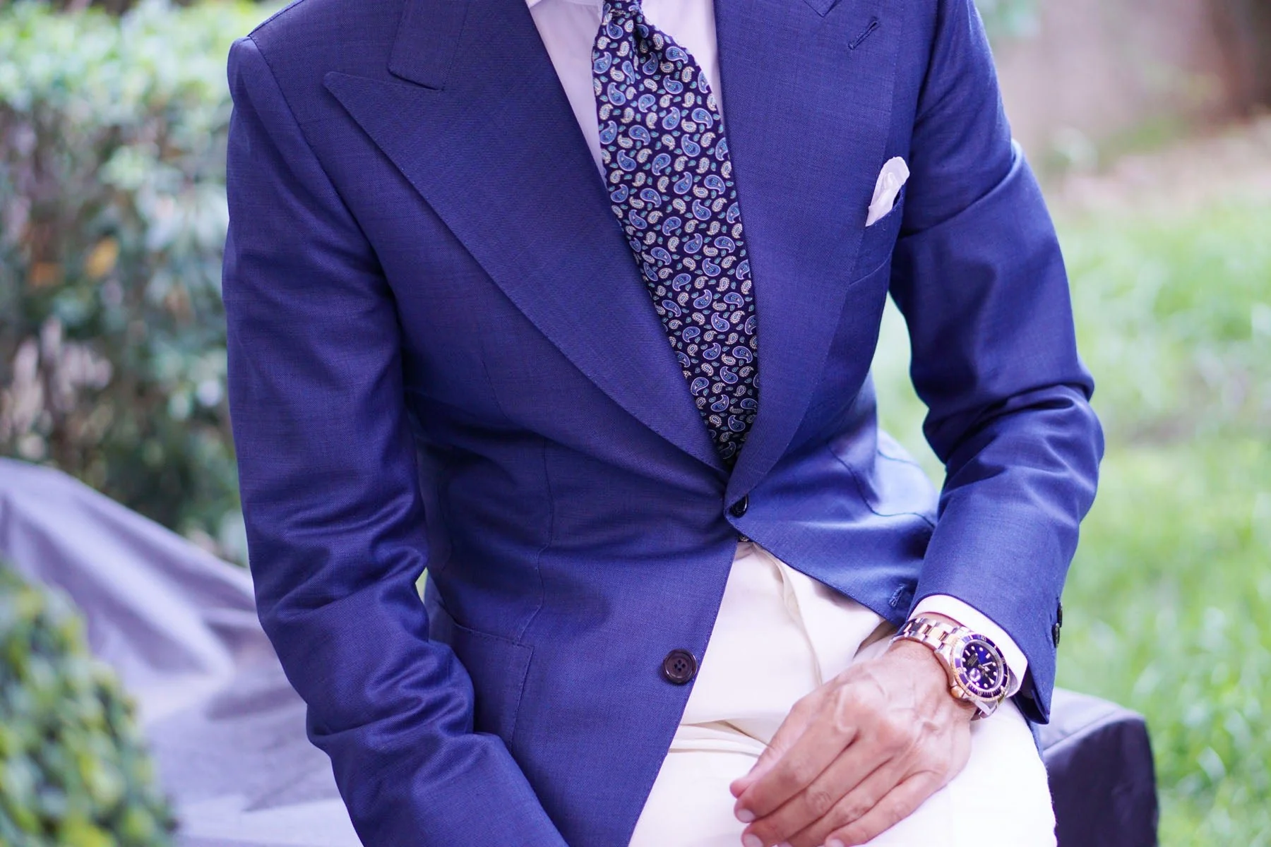 Beirut Blue Paisley Necktie - Image 7