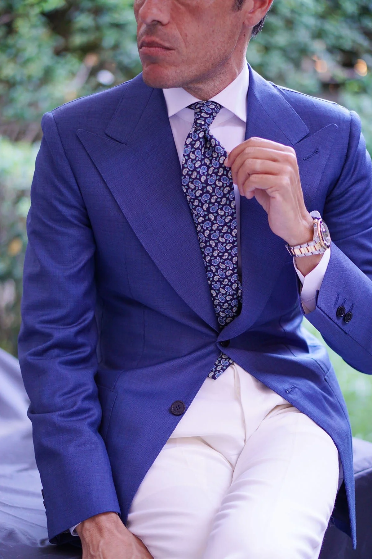 Beirut Blue Paisley Necktie - Image 9