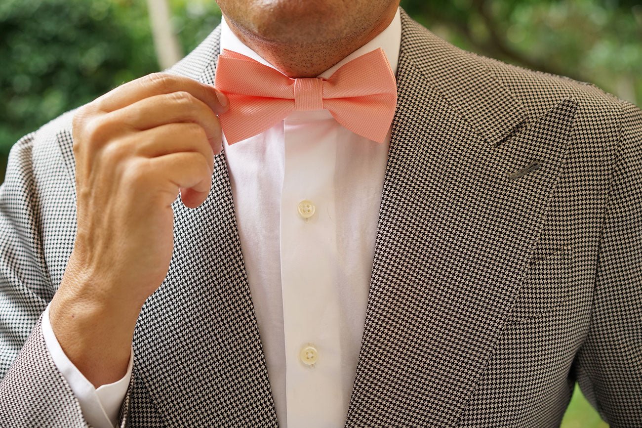 Bellini Peach Weave Bow Tie - Image 6
