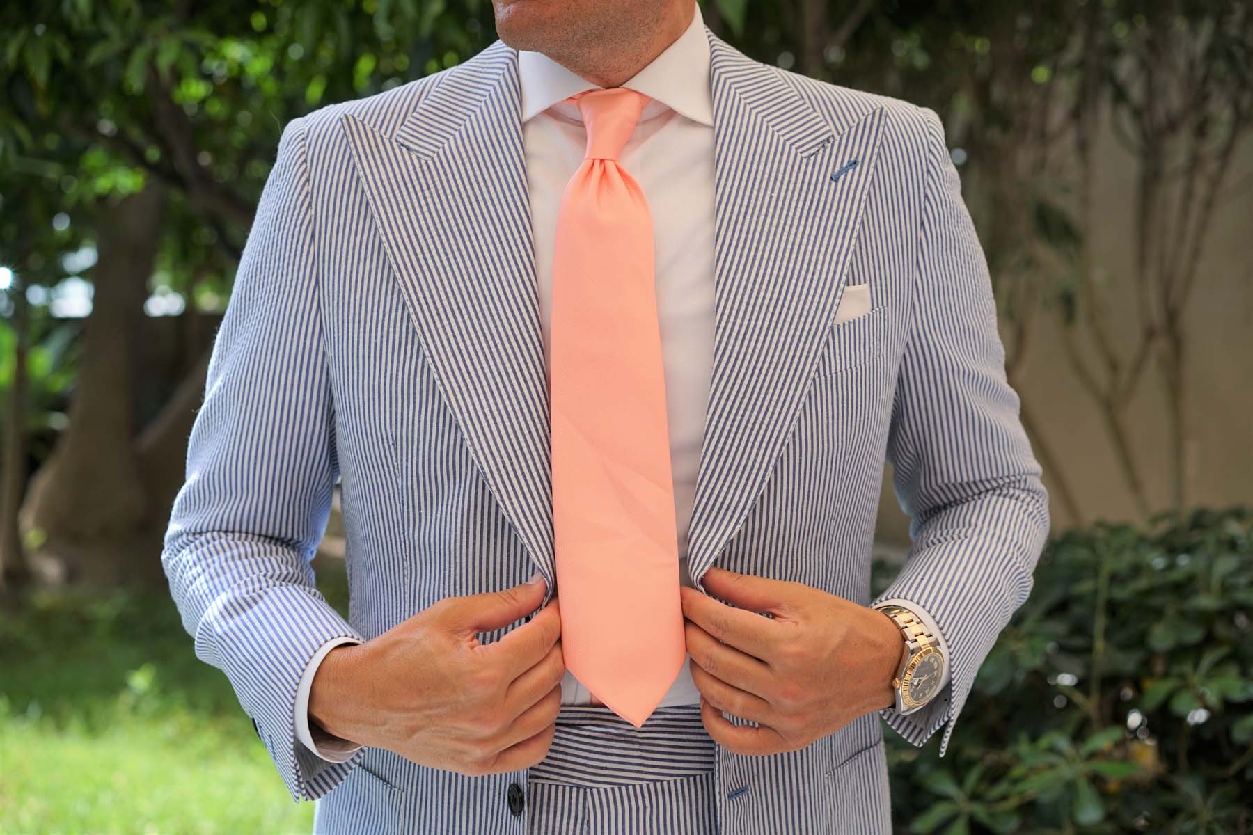 Bellini Peach Weave Necktie - Image 4