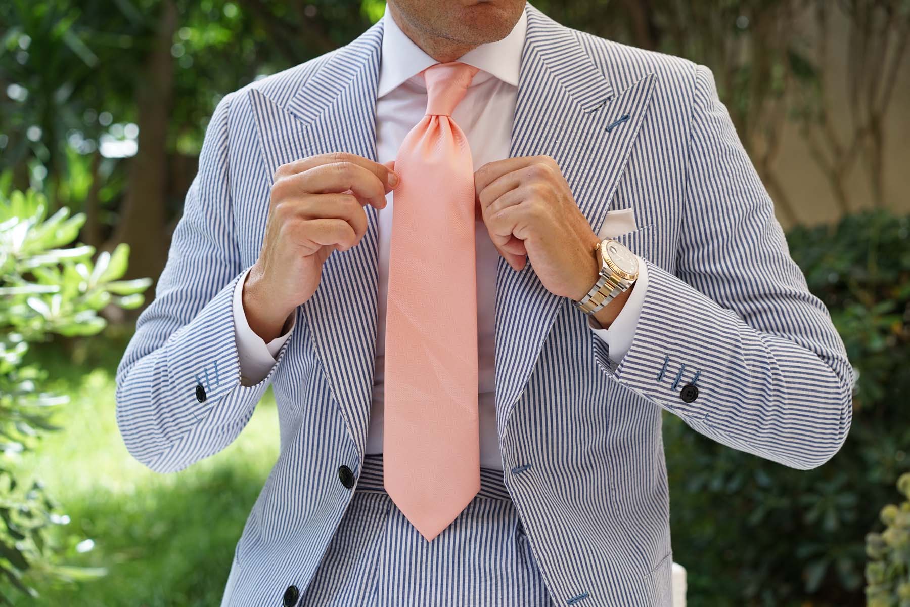 Bellini Peach Weave Necktie - Image 6