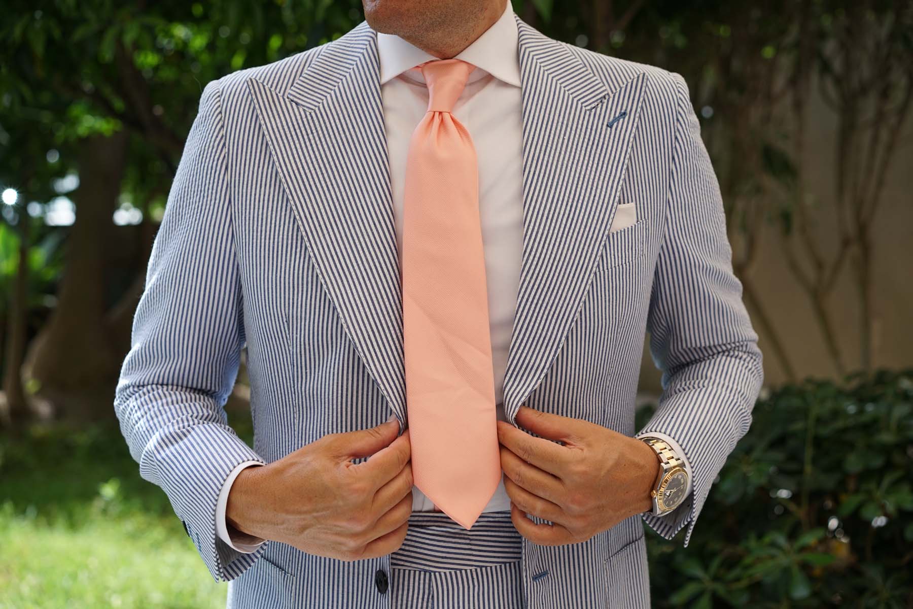 Bellini Peach Weave Necktie - Image 8