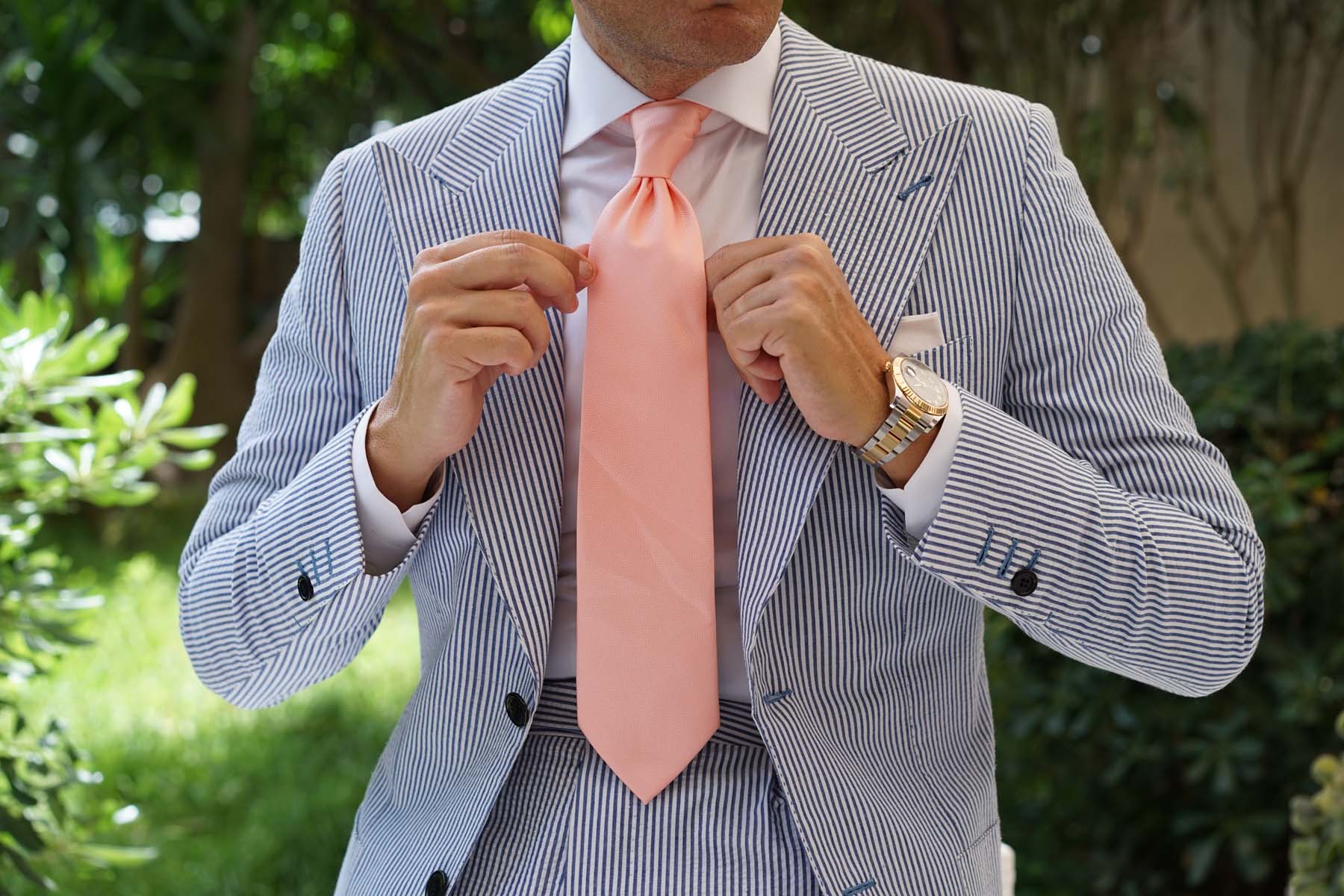 Bellini Peach Weave Necktie - Image 9