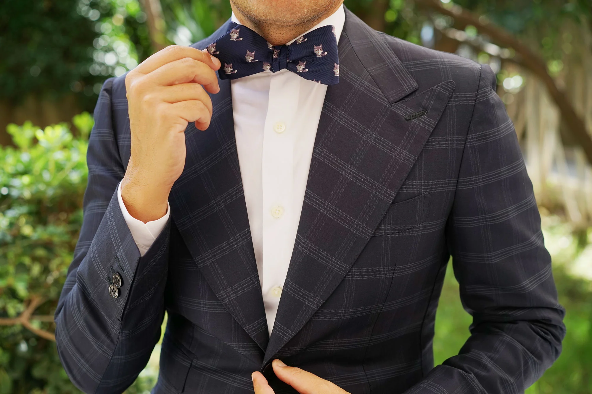Bengal Wolf Diamond Self Bow Tie - Image 7