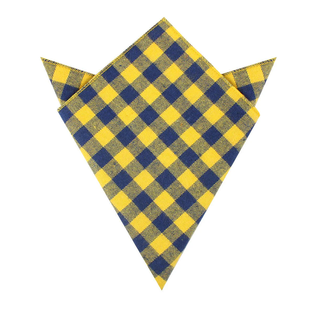 Bert Yellow Gingham Pocket Square