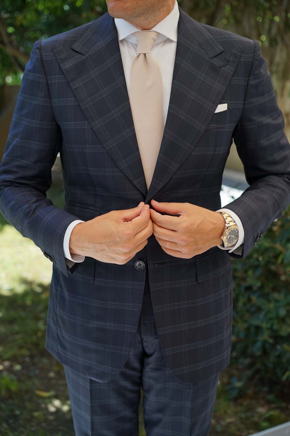 Biscotti Cream Linen Necktie - Image 5
