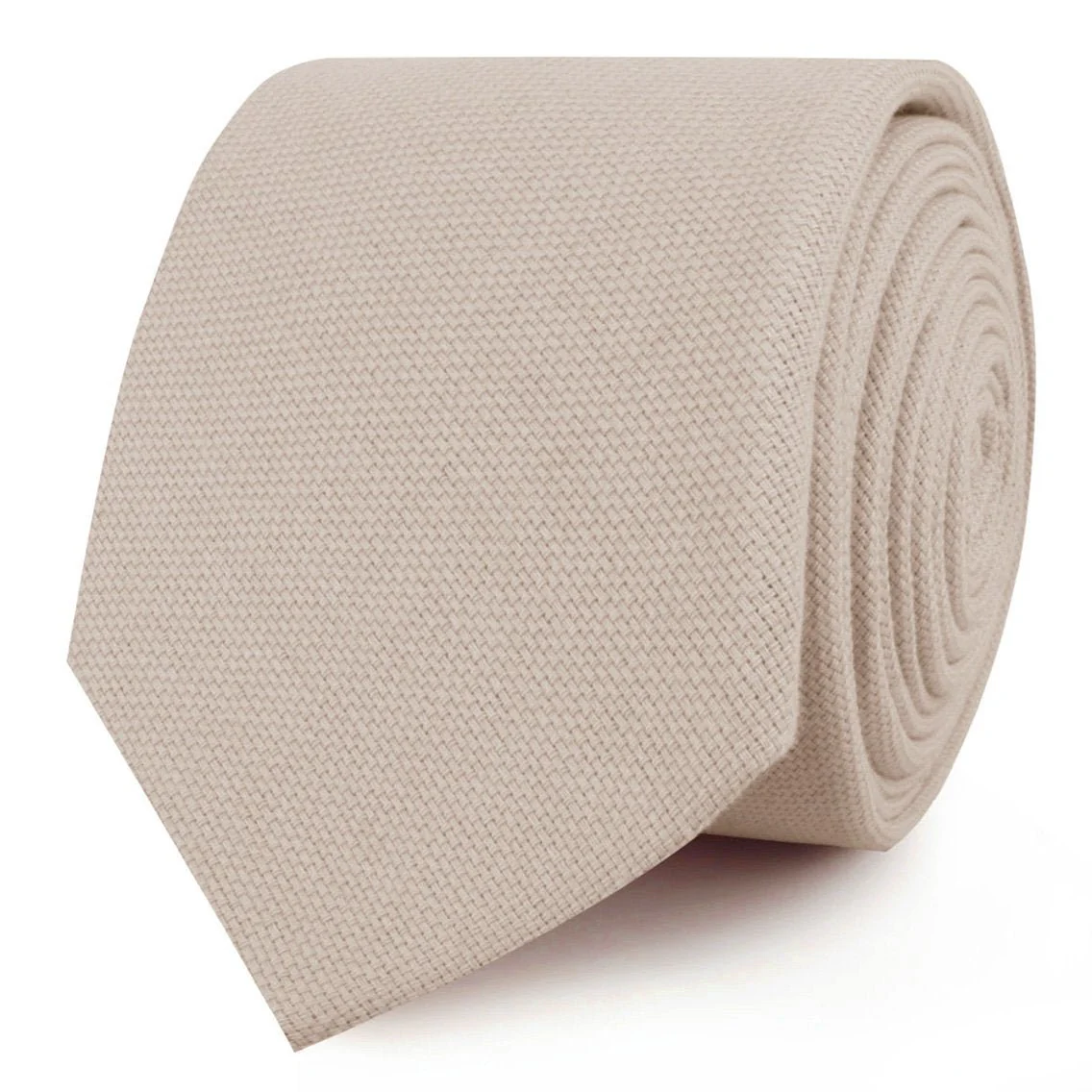 Biscotti Cream Linen Skinny Tie - Image 2
