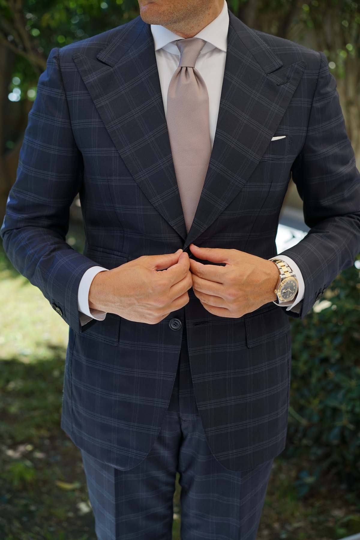 Biscotti Grey Weave Necktie - Image 5