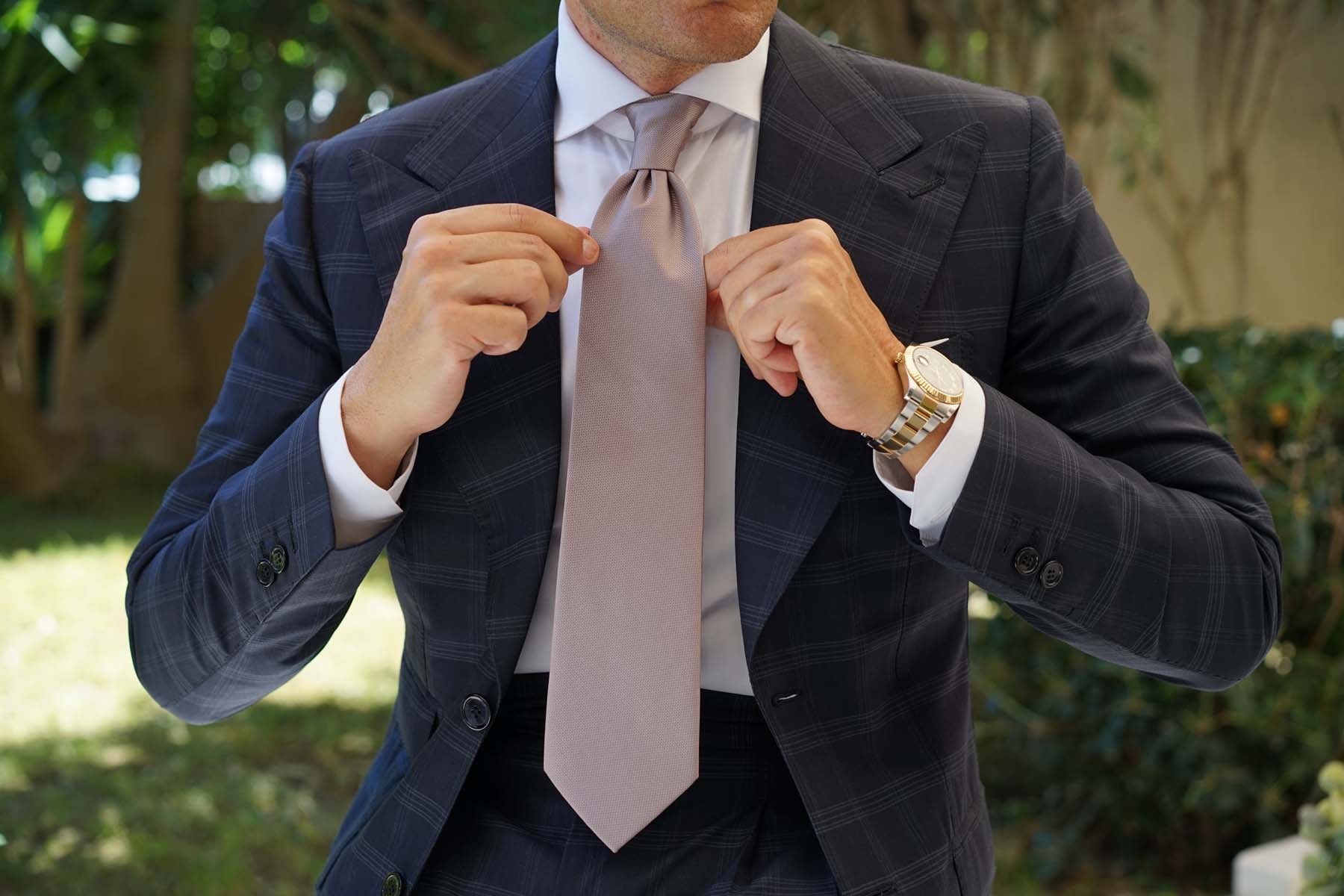 Biscotti Grey Weave Necktie - Image 6