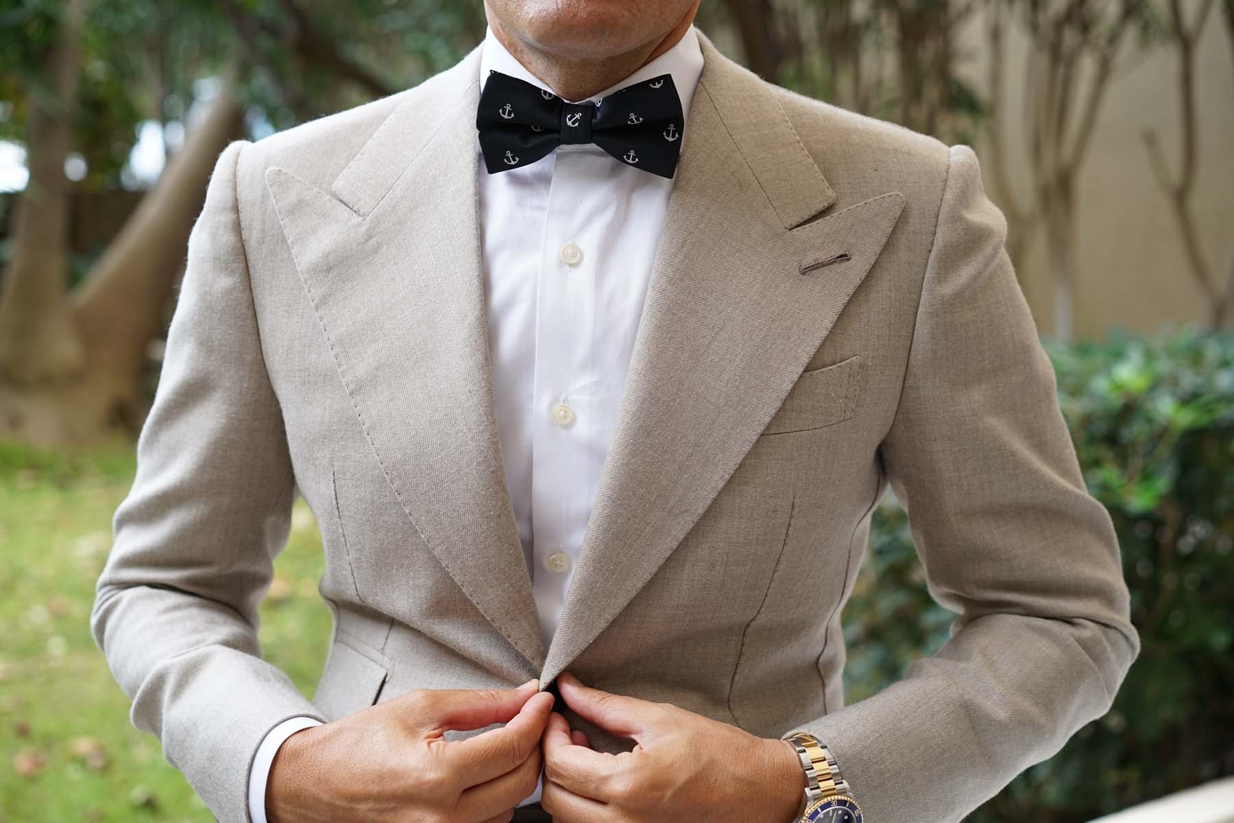 Black Anchor Bow Tie - Image 5