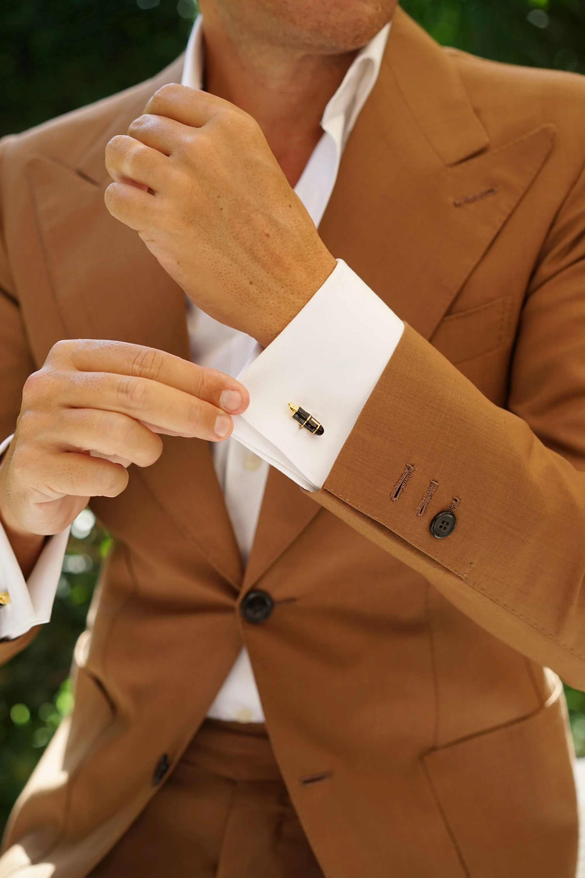 Black and Gold Fountain Pen Cufflinks - Image 5