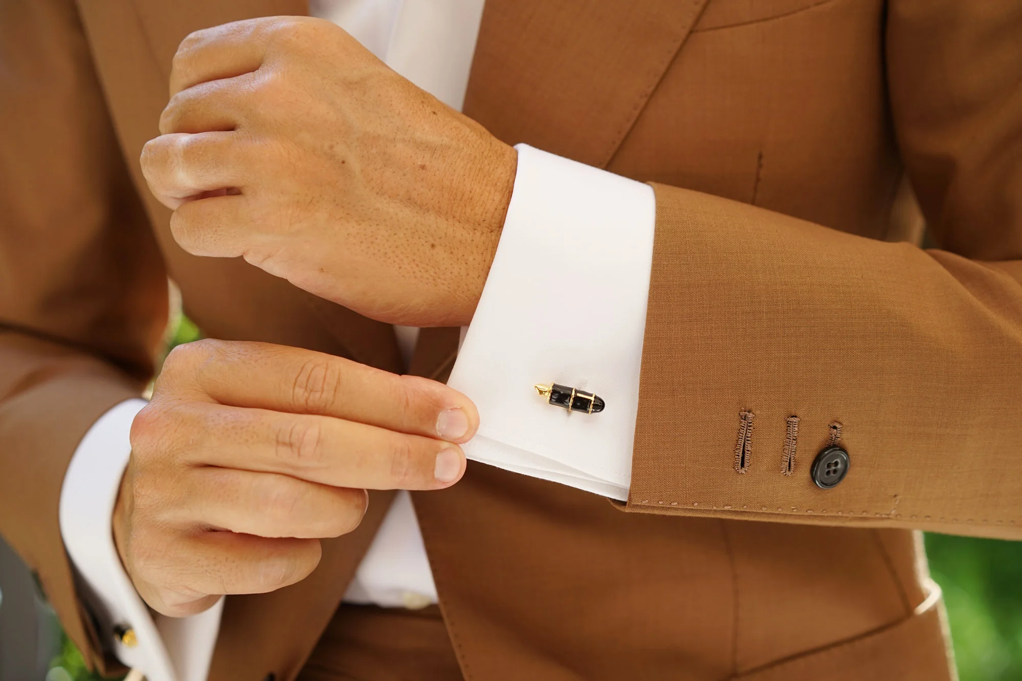 Black and Gold Fountain Pen Cufflinks - Image 7