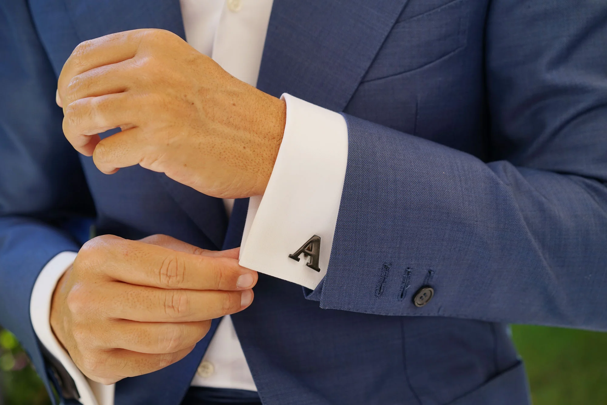 Black And Gold Letter A Cufflinks - Image 8