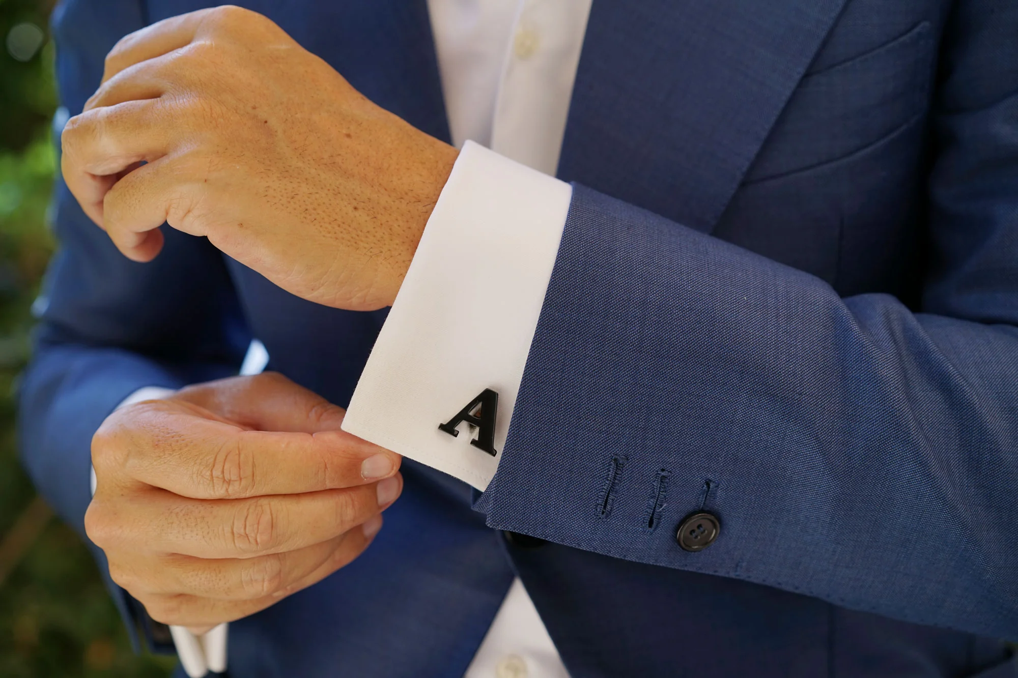 Black And Gold Letter A Cufflinks - Image 9