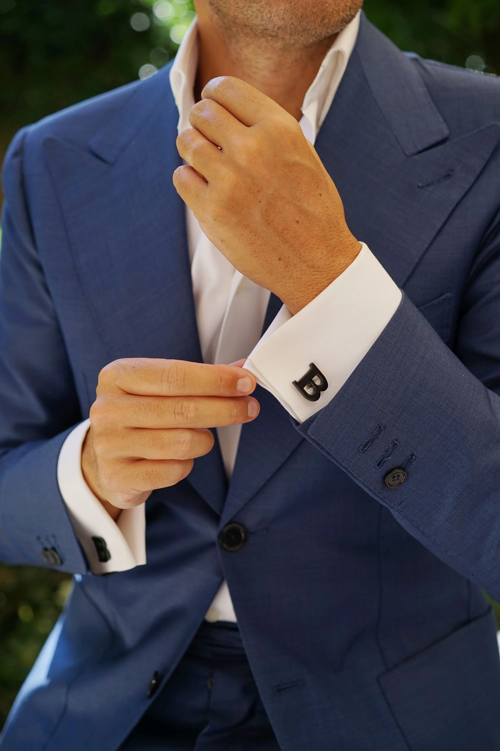 Black And Gold Letter B Cufflinks - Image 5