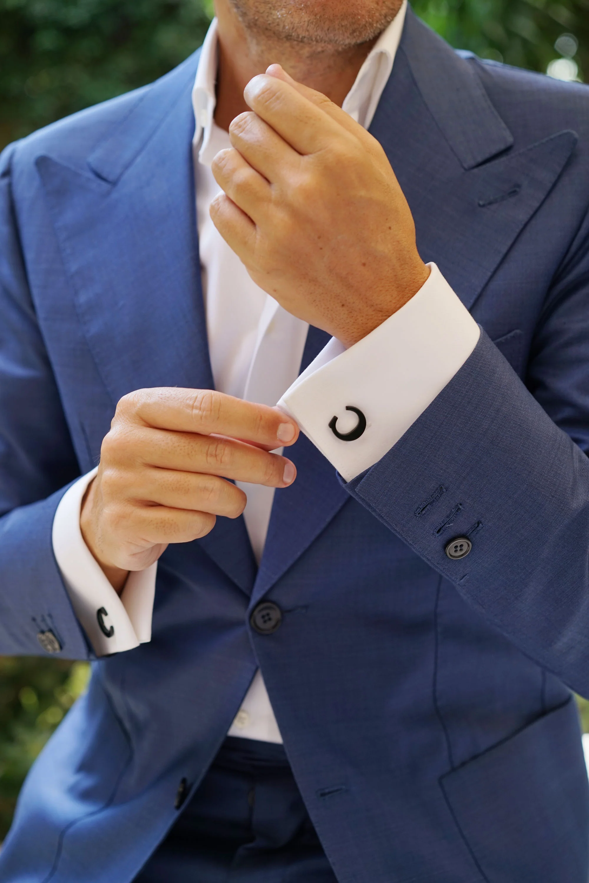 Black And Gold Letter C Cufflinks - Image 4